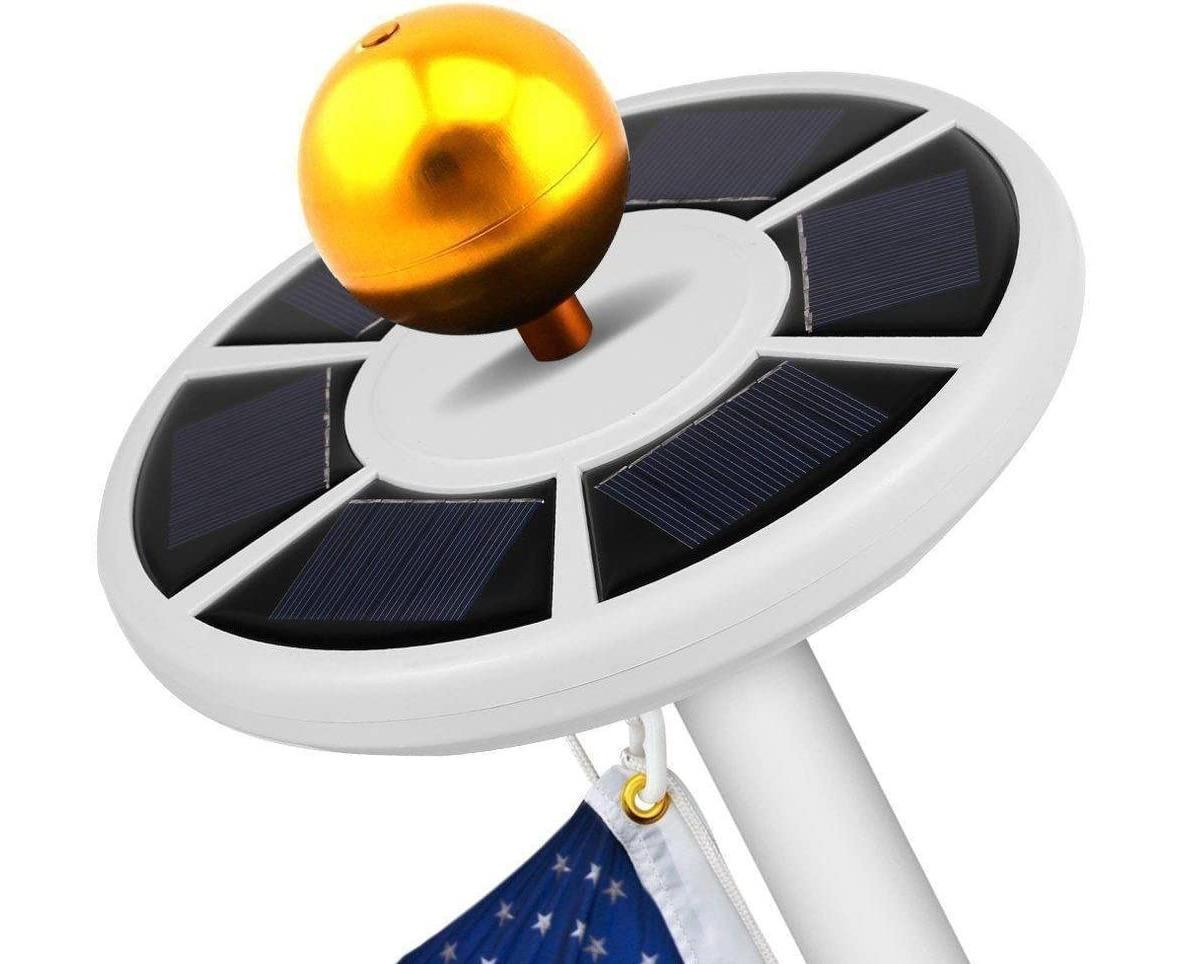 Flagpole Lights,Solar Flagpole Light-White Shell,Flagpole Lights,Solar Flag Pole Light Bright 26 Led Solar Powered Waterproof - Image 1