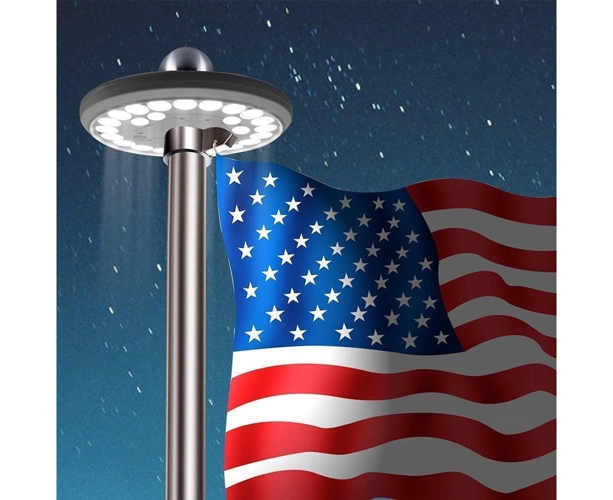 Flagpole Lights,Solar Flagpole Light-White Shell,Flagpole Lights,Solar Flag Pole Light Bright 26 Led Solar Powered Waterproof - Image 2