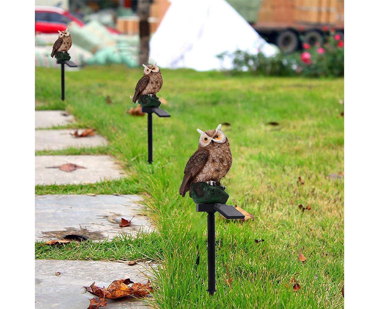 Garden Solar Lights Outdoor Decor- Resin Owl Solar LED Garden Lights-Waterproof, Energy Saving- Owl Shape with Stake for Garden Lawn, Yard Art, Pathway - Image 3