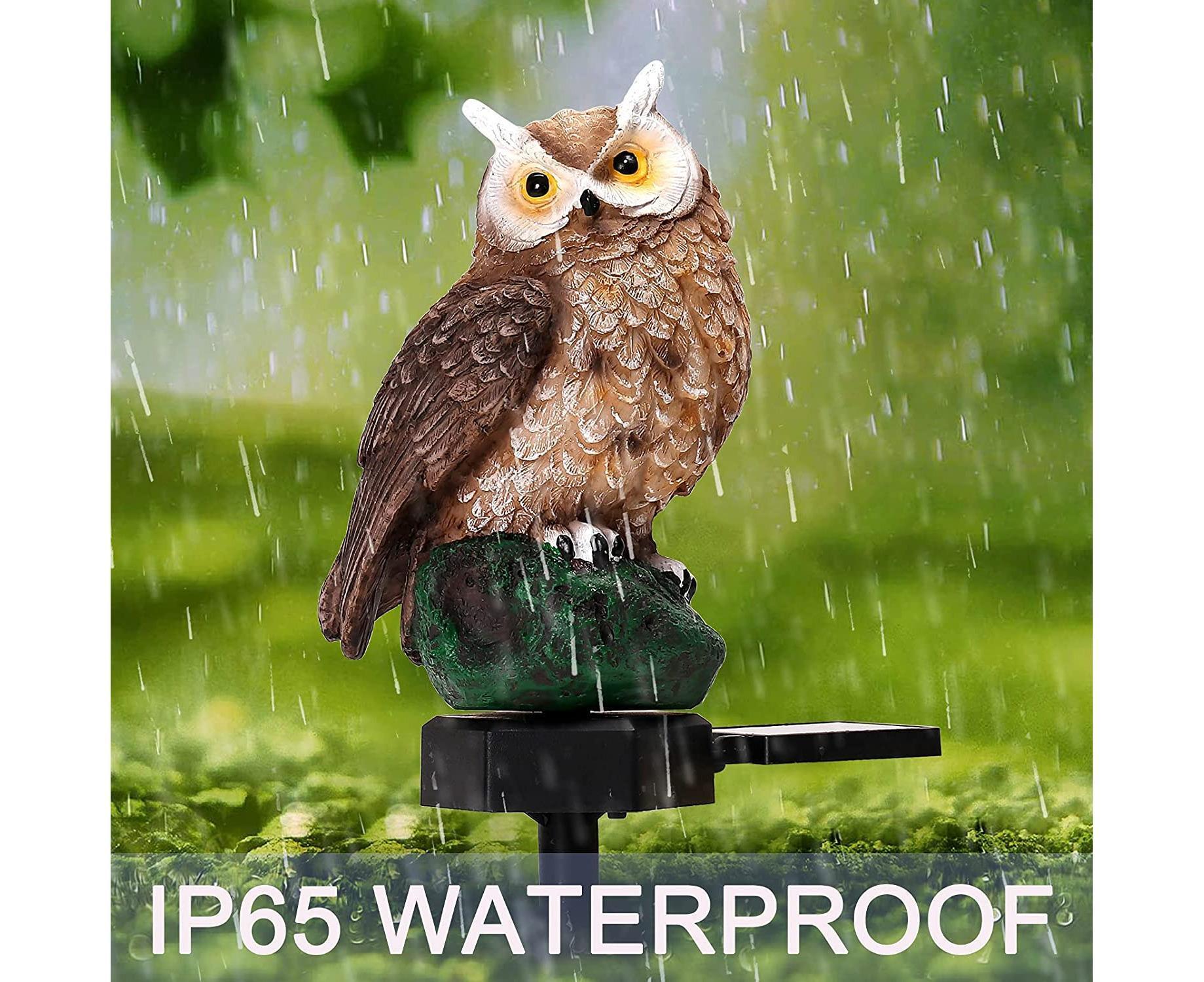 Garden Solar Lights Outdoor Decor- Resin Owl Solar LED Garden Lights-Waterproof, Energy Saving- Owl Shape with Stake for Garden Lawn, Yard Art, Pathway - Image 5