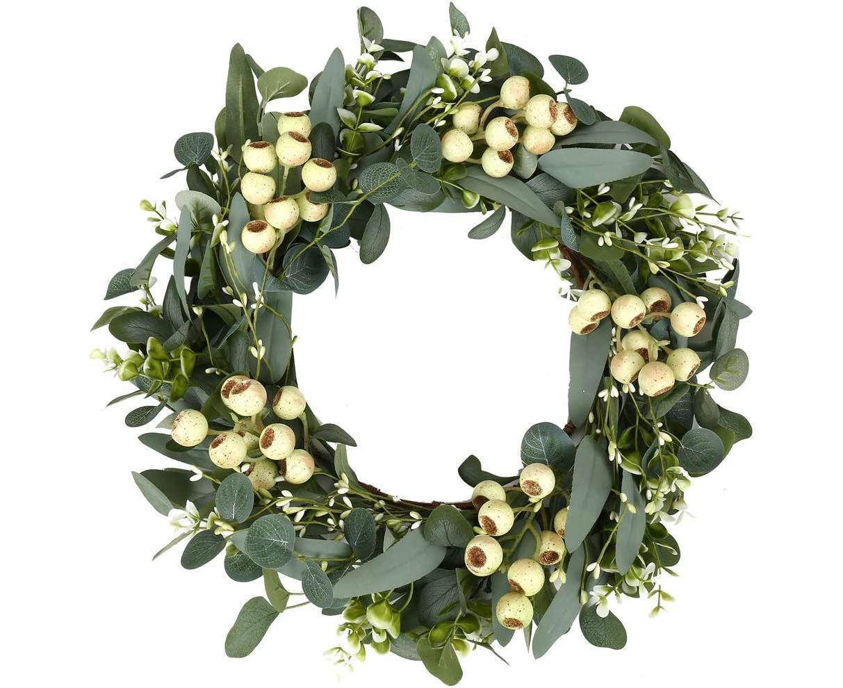 Green Eucalyptus Wreath,Artificial Eucalyptus Leaves Wreath - Image 1