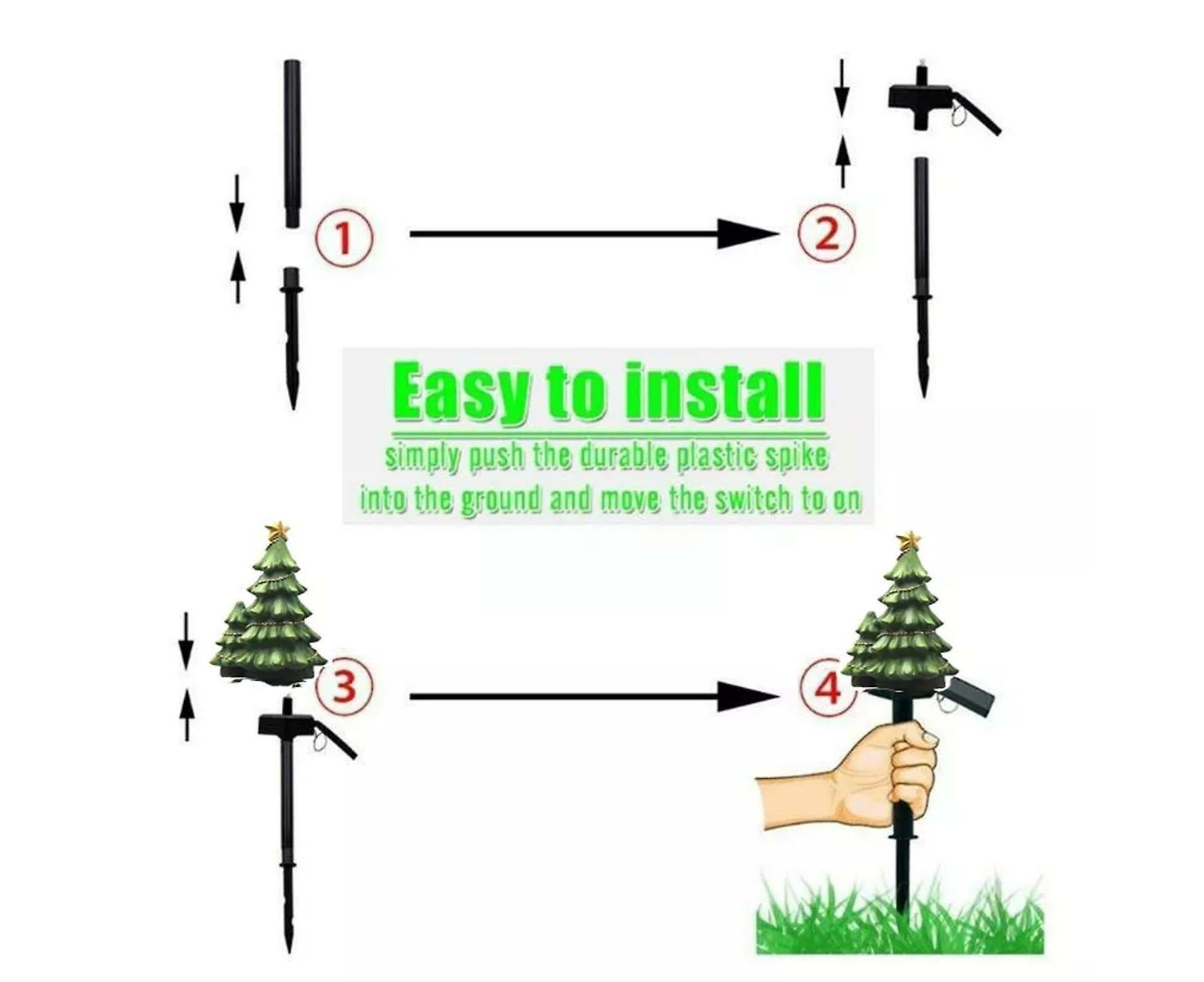 Led Solar Lights Christmas Tree Stake Lights Outdoor Garden Lights Christmas Decoration - Image 3