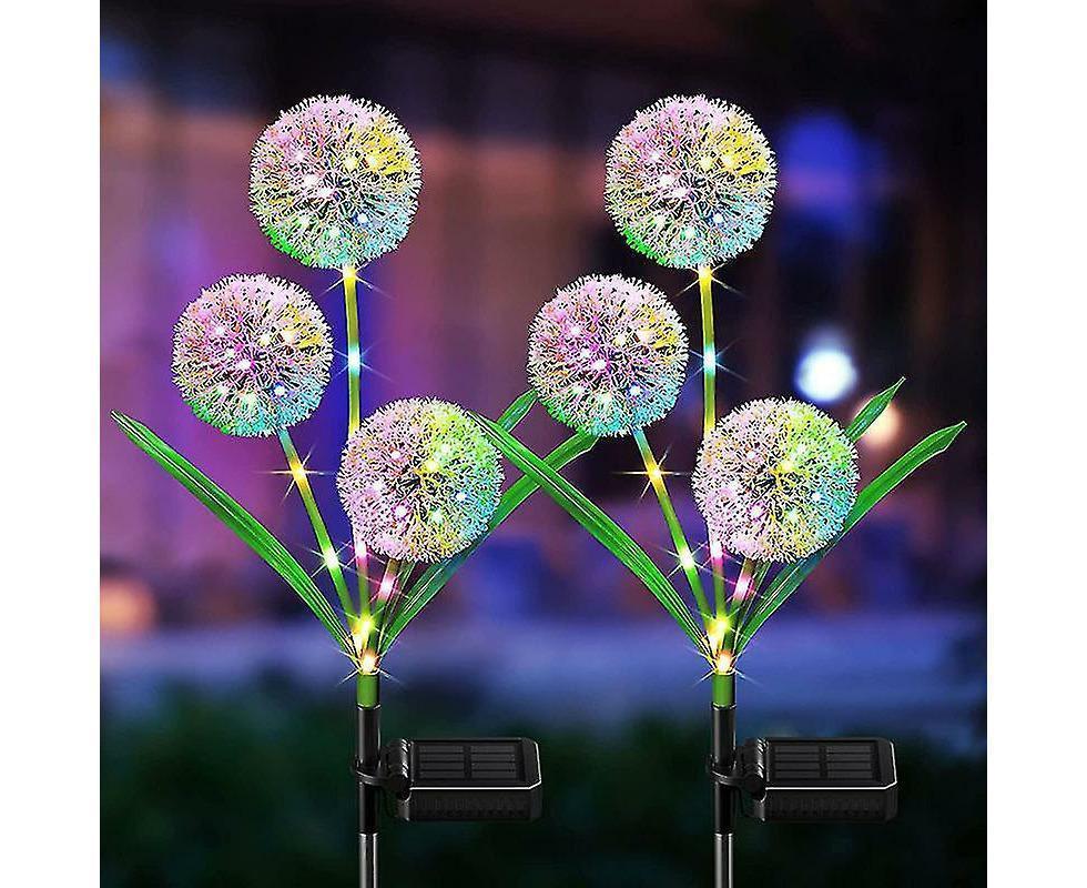 Outdoor Christmas Decorations, 2 Pack Upgraded Solar Dandelion Outdoor Lights, Waterproof Solar Christmas Garden Stake Lights Solar Christmas Pathway - Image 1