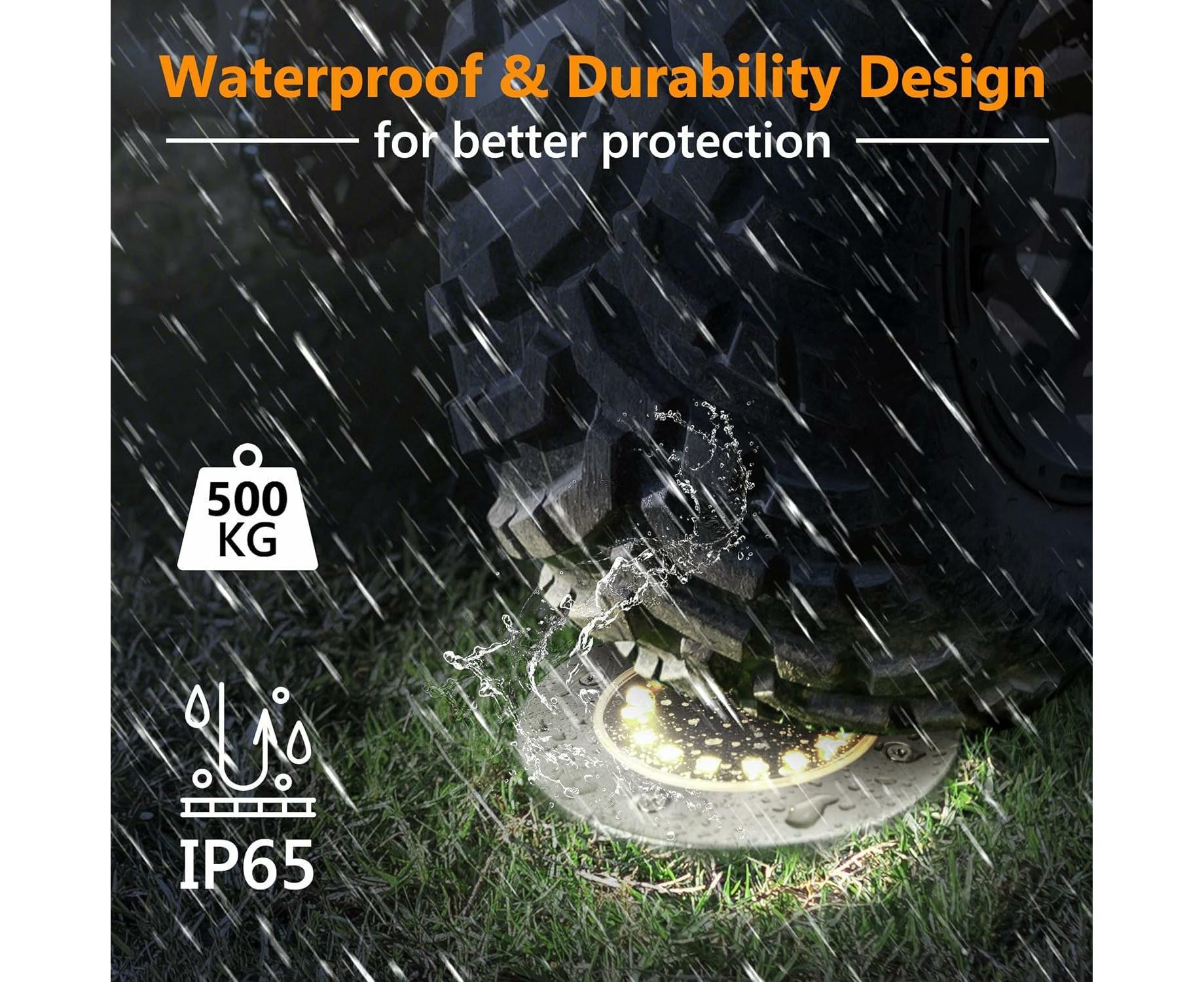 Outdoor Solar Buried Lights, 16 Led Warm White Waterproof Stainless Steel Spotlights For Patio, Yard Garden Path, Garage Walkway Decoration - Image 3