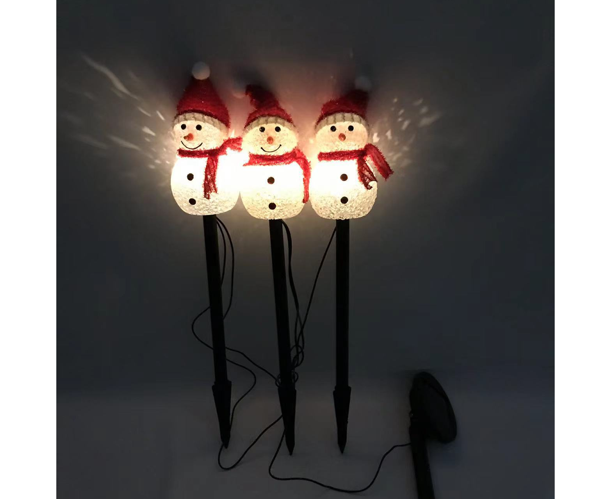 Outdoor Solar Christmas Lights, Set of 3 Snowmen for Patio, Yard, Garden, Lawn Christmas Decorations - Image 1