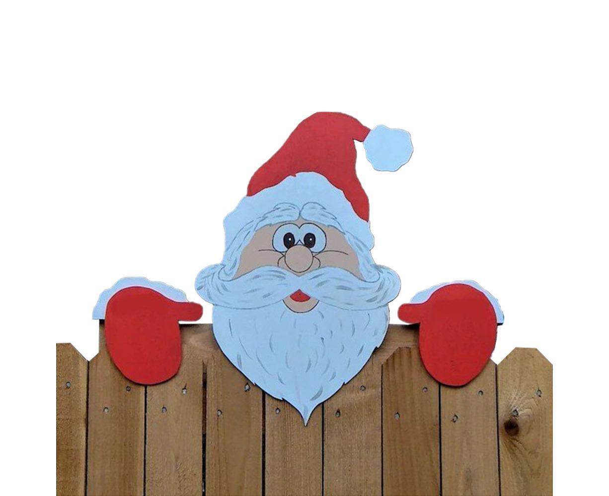 Santa Claus Fence Peeker Christmas Decoration Outdoor Festivity To The Occasion - Image 1