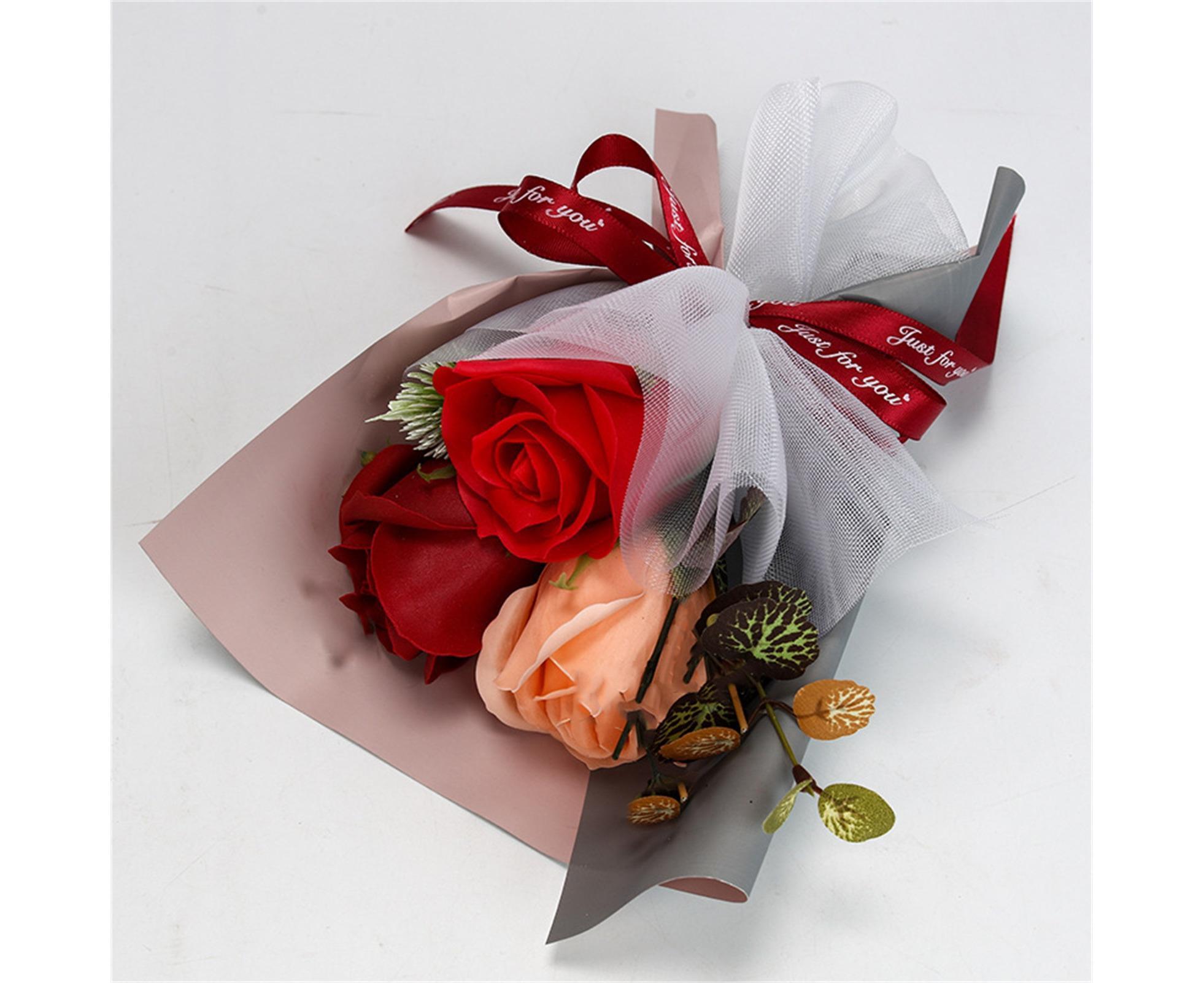 Soap Rose Flower Exquisite Vivid Nice-looking Scented Rose Soap Petals Body Soap for Valentine's Day - Red - Image 5