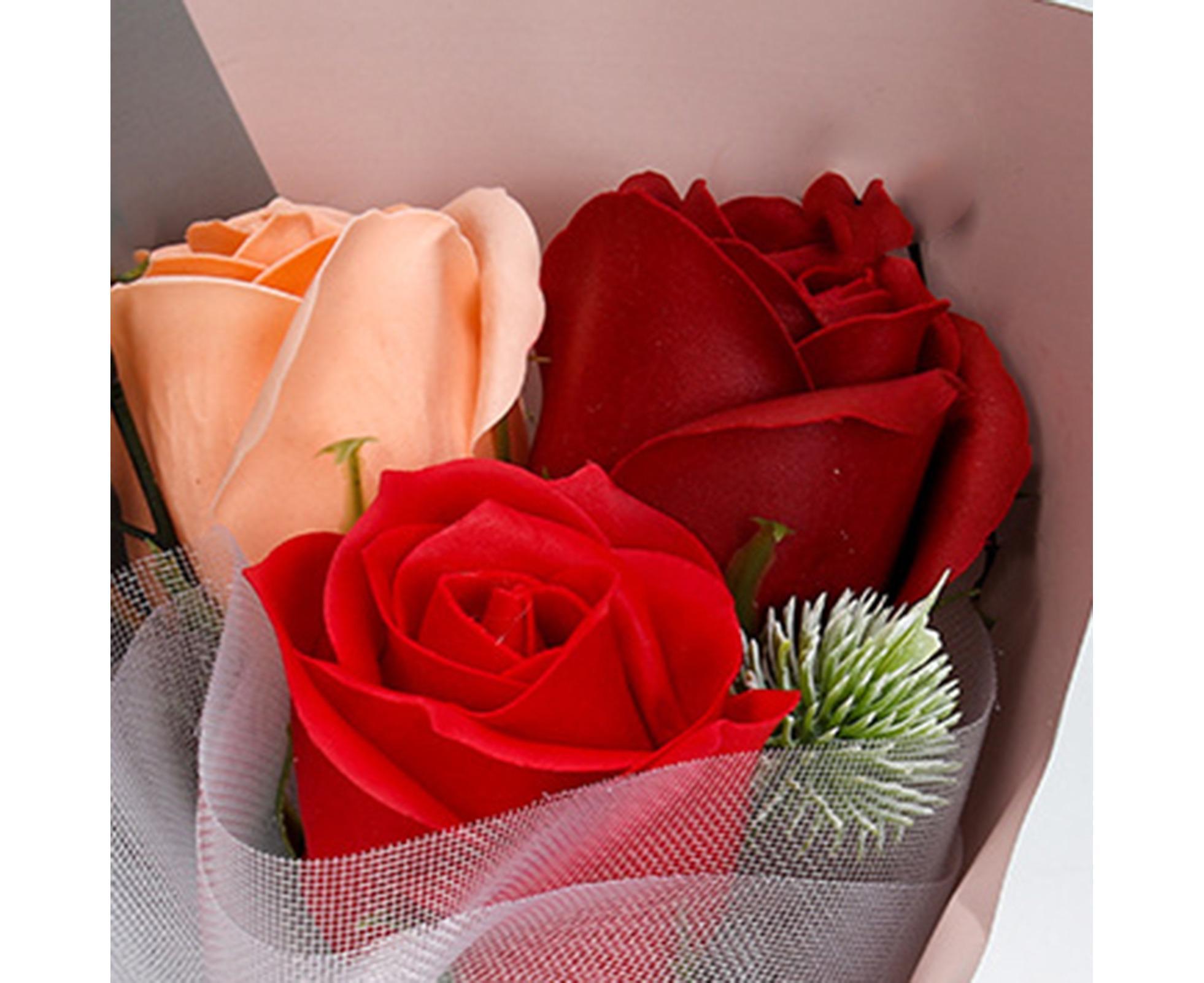 Soap Rose Flower Exquisite Vivid Nice-looking Scented Rose Soap Petals Body Soap for Valentine's Day - Red - Image 6