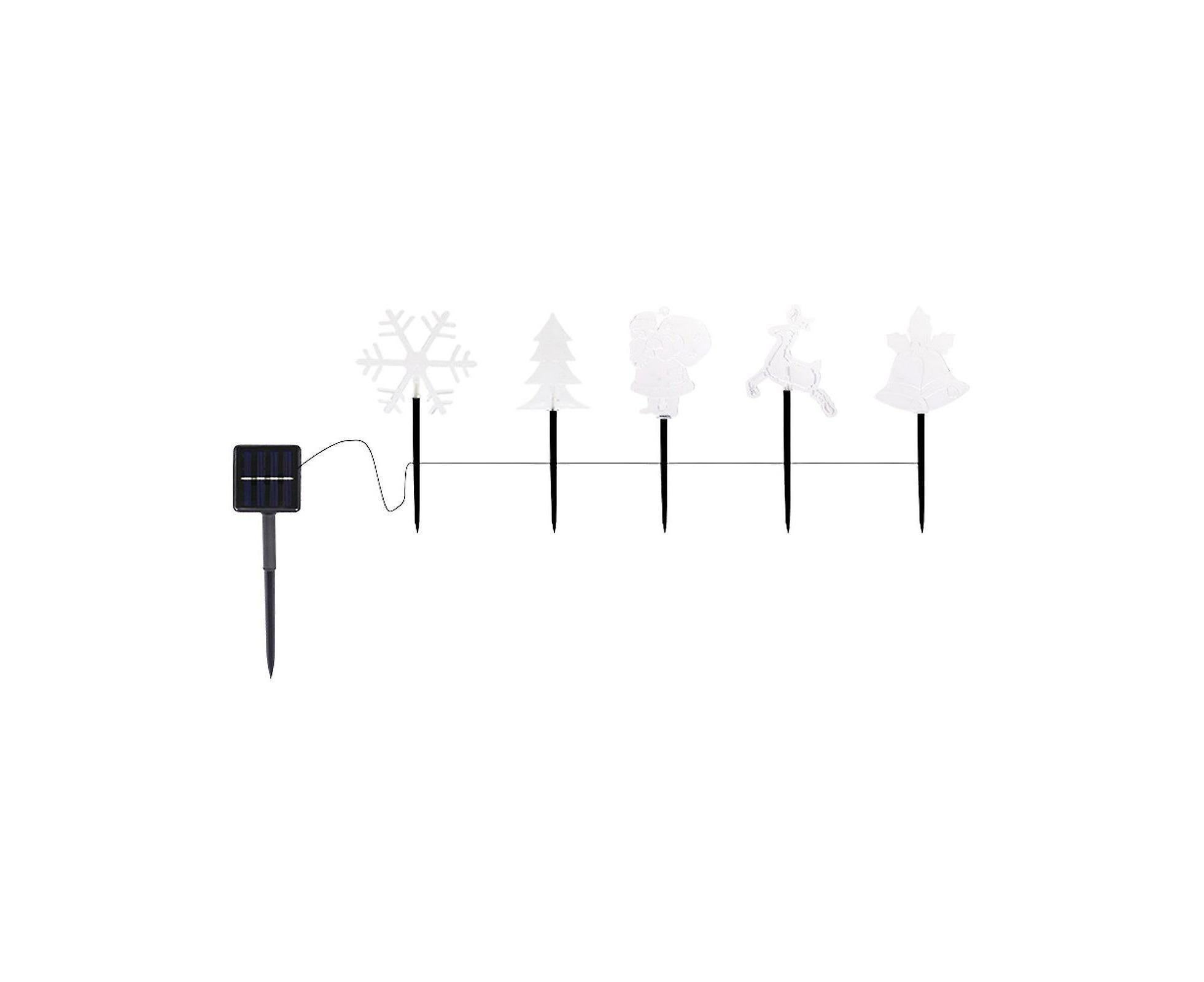 Solar Christmas Garden Stake Lights, 5-point Star, Snowflake, Tree Bell, Reindeer LED Outdoor Decorative Lights - Image 4