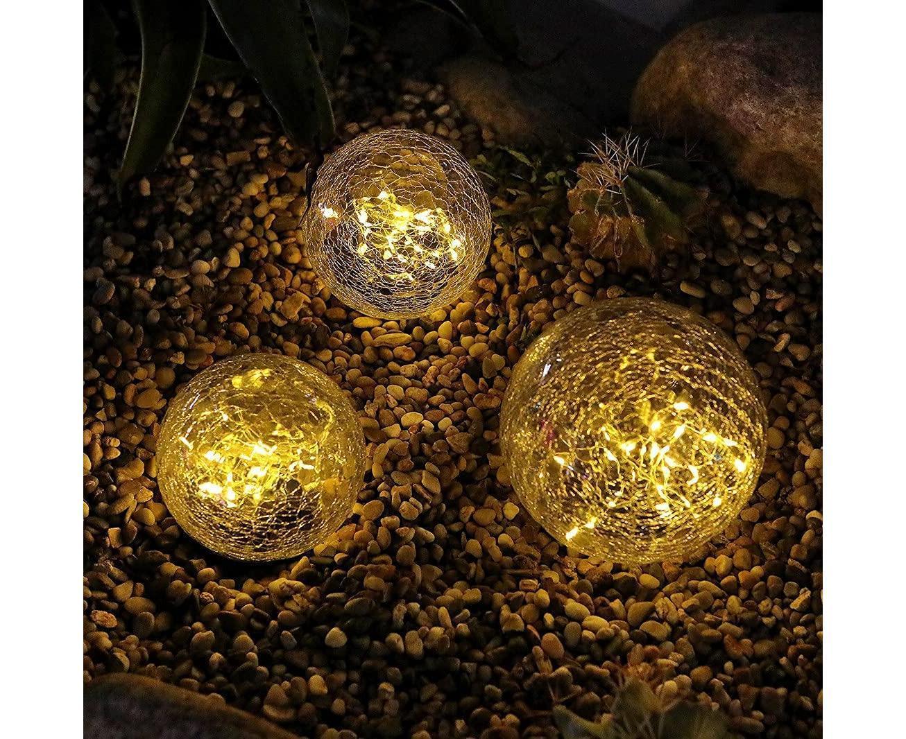 Solar Garden Light - Crack Glass Ball Lights Solar Lights Outdoor Garden Decorative Walkway Solar Lights for Garden - Image 2