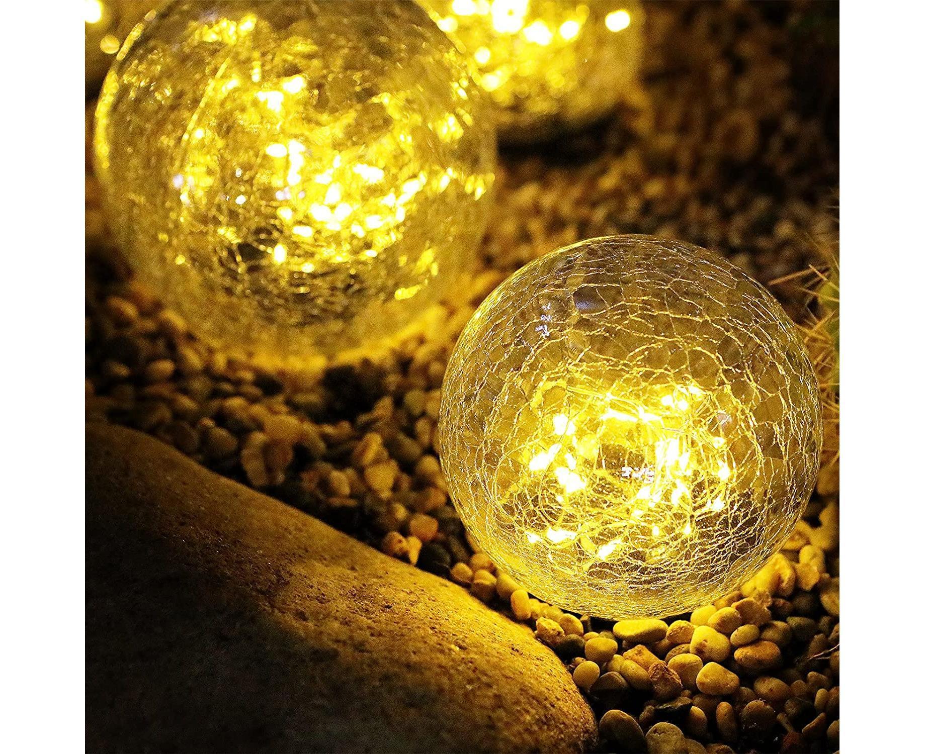 Solar Garden Light - Crack Glass Ball Lights Solar Lights Outdoor Garden Decorative Walkway Solar Lights for Garden - Image 4