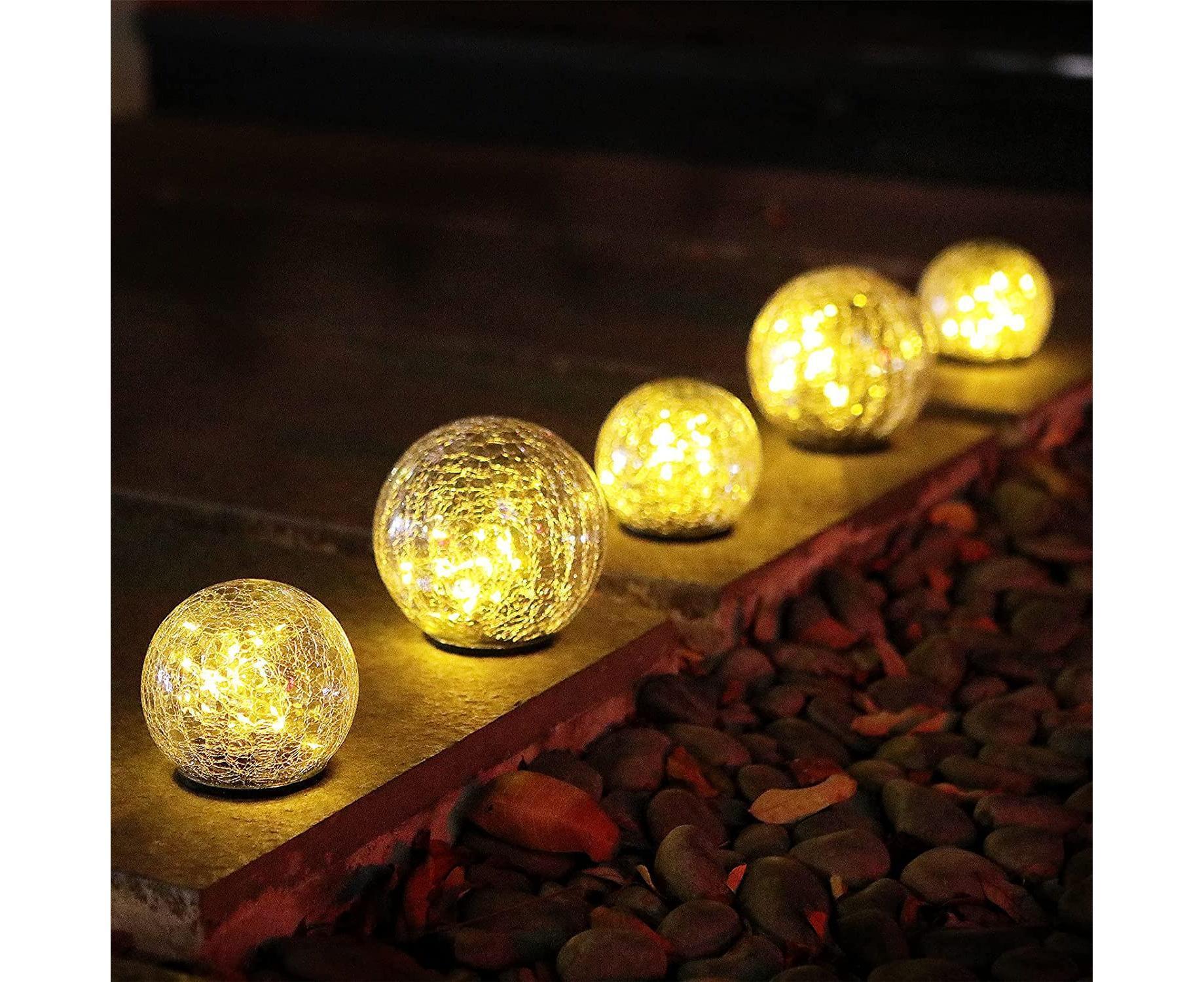 Solar Garden Light - Crack Glass Ball Lights Solar Lights Outdoor Garden Decorative Walkway Solar Lights for Garden - Image 5
