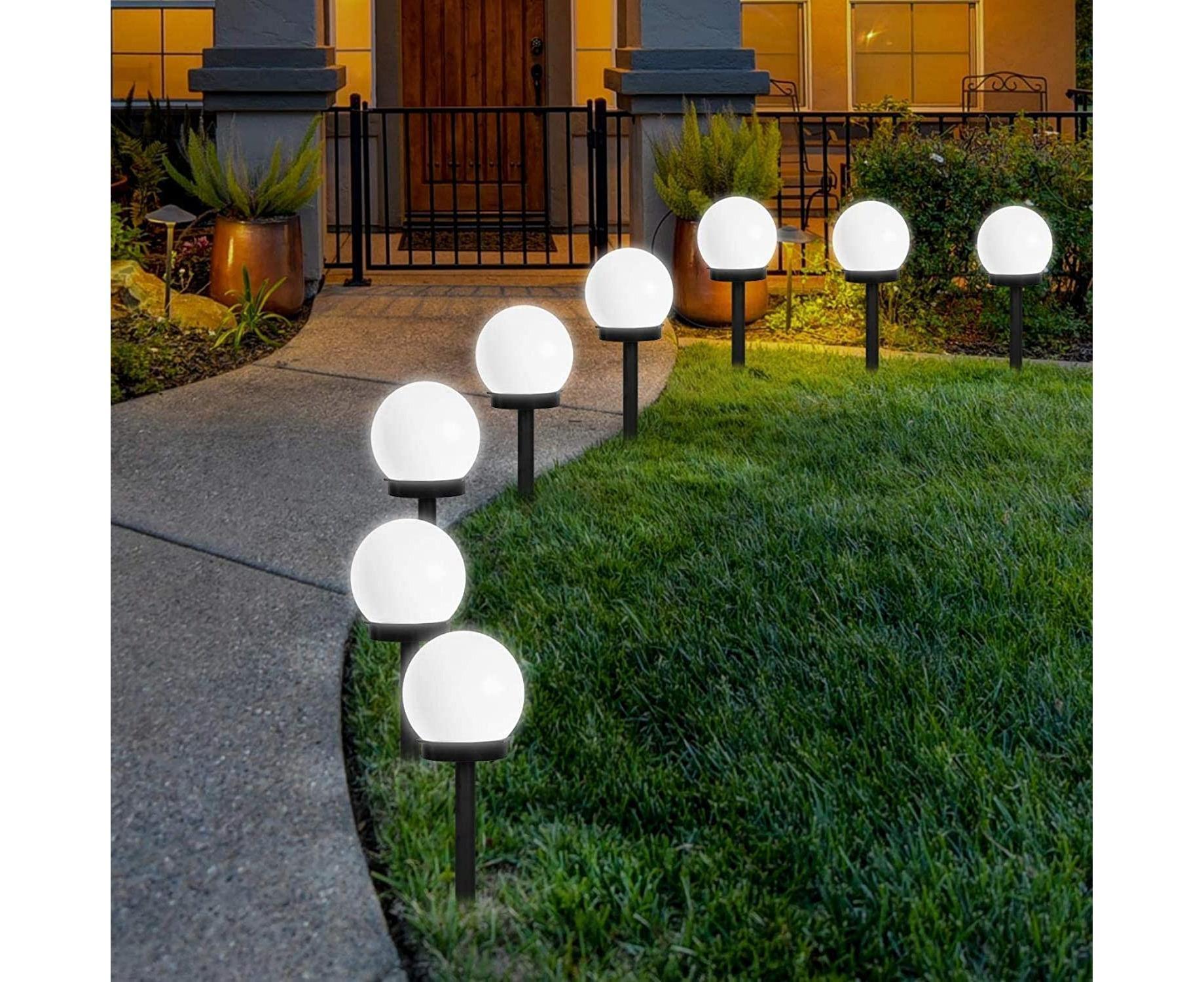 Solar Lights Outdoor, 6 Pack Solar LED Globe Powered Garden Light Waterproof for Yard Patio Walkway Landscape In-Ground Spike Pathway Cool White - Image 1