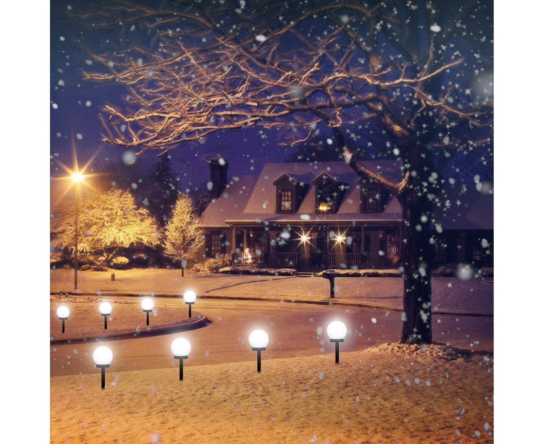 Solar Lights Outdoor, 6 Pack Solar LED Globe Powered Garden Light Waterproof for Yard Patio Walkway Landscape In-Ground Spike Pathway Cool White - Image 2
