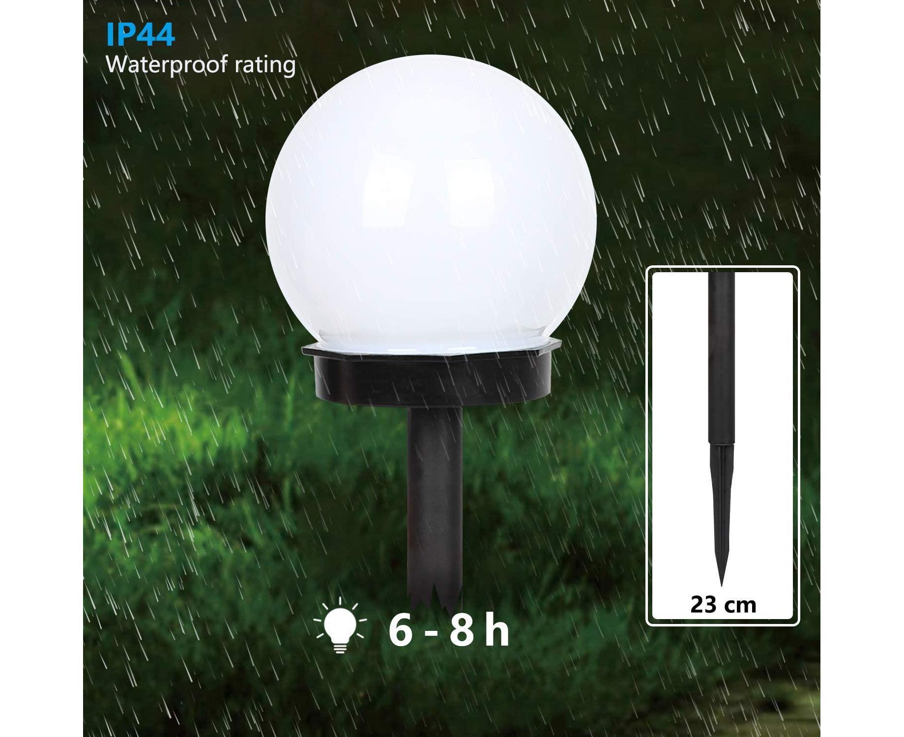 Solar Lights Outdoor, 6 Pack Solar LED Globe Powered Garden Light Waterproof for Yard Patio Walkway Landscape In-Ground Spike Pathway Cool White - Image 5