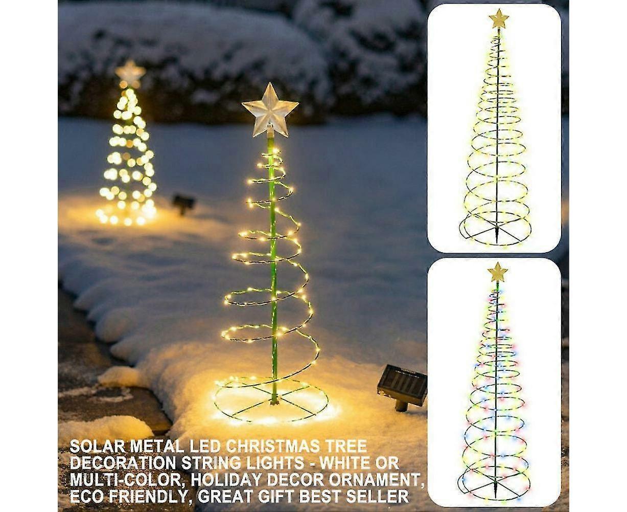 Solar Powered LED Christmas Tree Stake Light Yard Garden Pathway Lights Outdoor 2x Color lights - Image 2