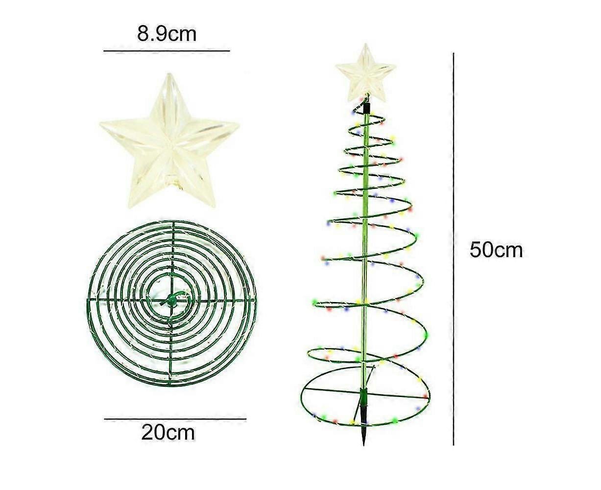 Solar Powered LED Christmas Tree Stake Light Yard Garden Pathway Lights Outdoor 2x Color lights - Image 5