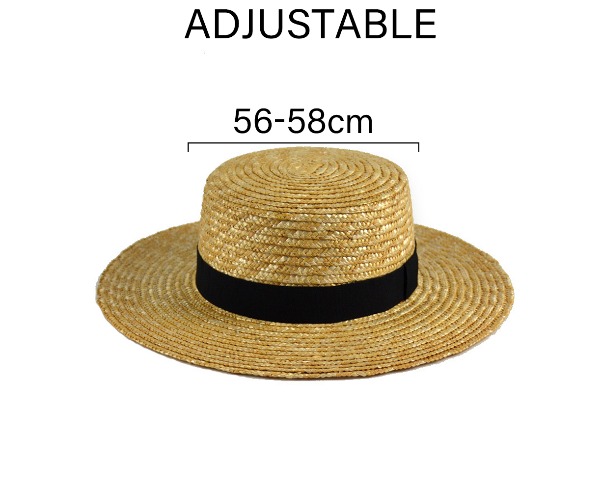 Straw Sun Hats for Women Wide Brim Boater Hat Summer Packable UV Protection Beach Hats for Women Men - Image 2