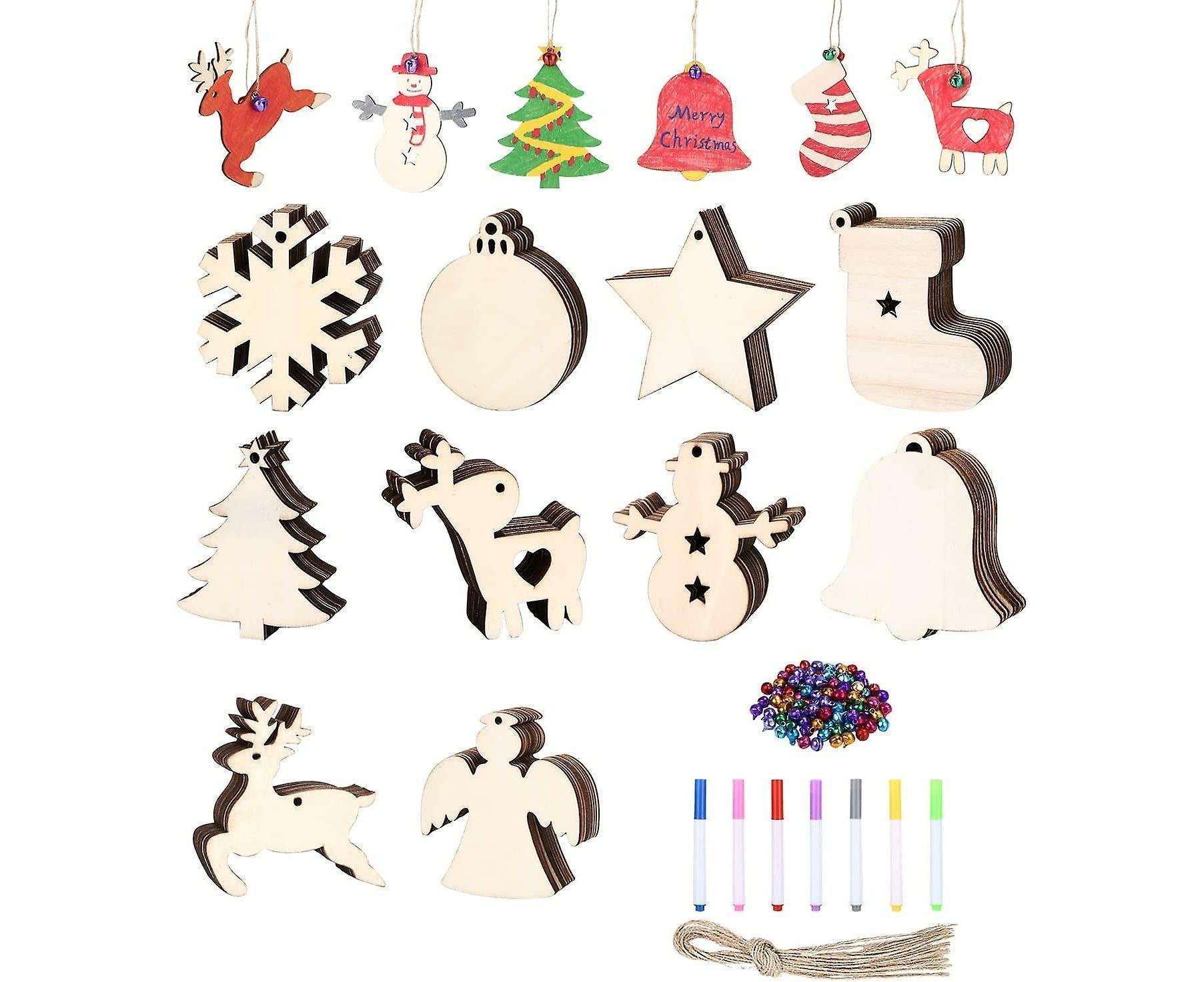 Wooden Christmas Decoration, 100pcs Wooden Christmas Tree Decoration,Christmas Decoration For Babies - Image 1