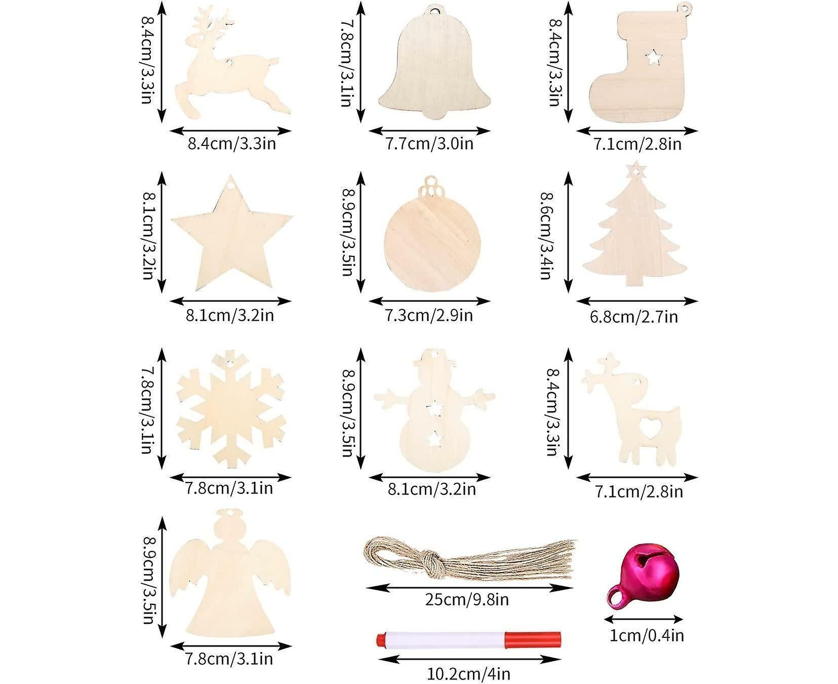 Wooden Christmas Decoration, 100pcs Wooden Christmas Tree Decoration,Christmas Decoration For Babies - Image 2
