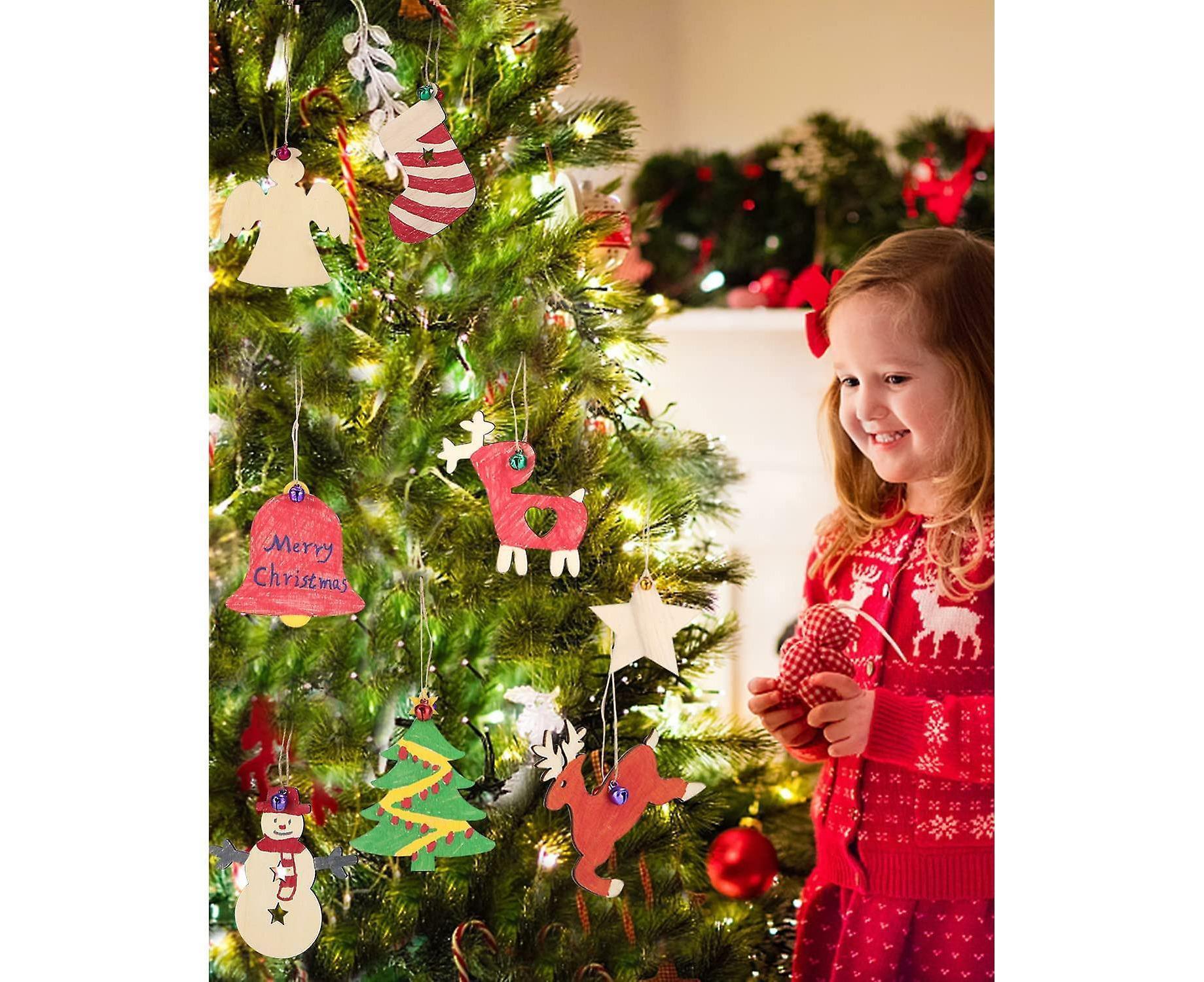 Wooden Christmas Decoration, 100pcs Wooden Christmas Tree Decoration,Christmas Decoration For Babies - Image 5