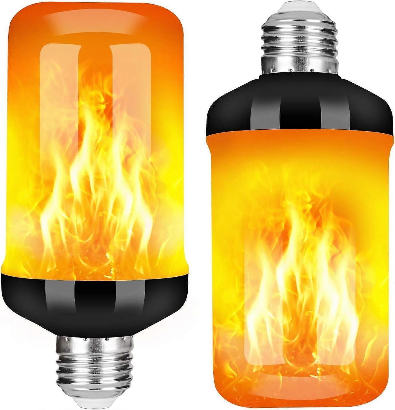2pcs LED Flame Effect Fire Light Bulb Upgraded 4 Modes Flickering Fire Christmas Decorations Lights - Image 1