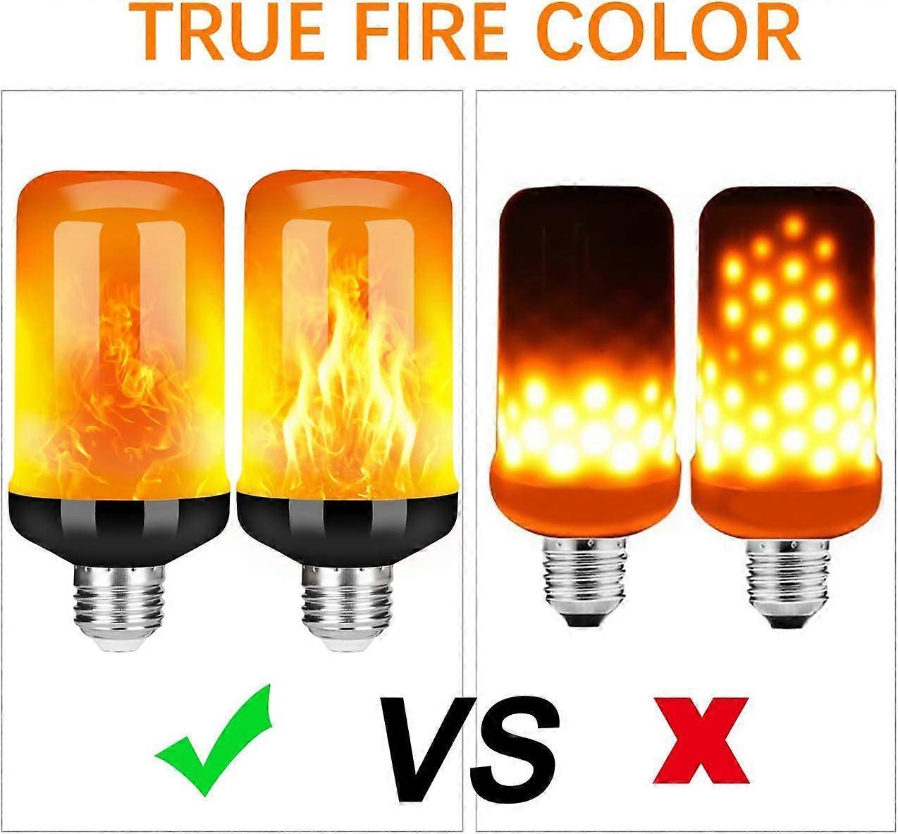 2pcs LED Flame Effect Fire Light Bulb Upgraded 4 Modes Flickering Fire Christmas Decorations Lights - Image 3