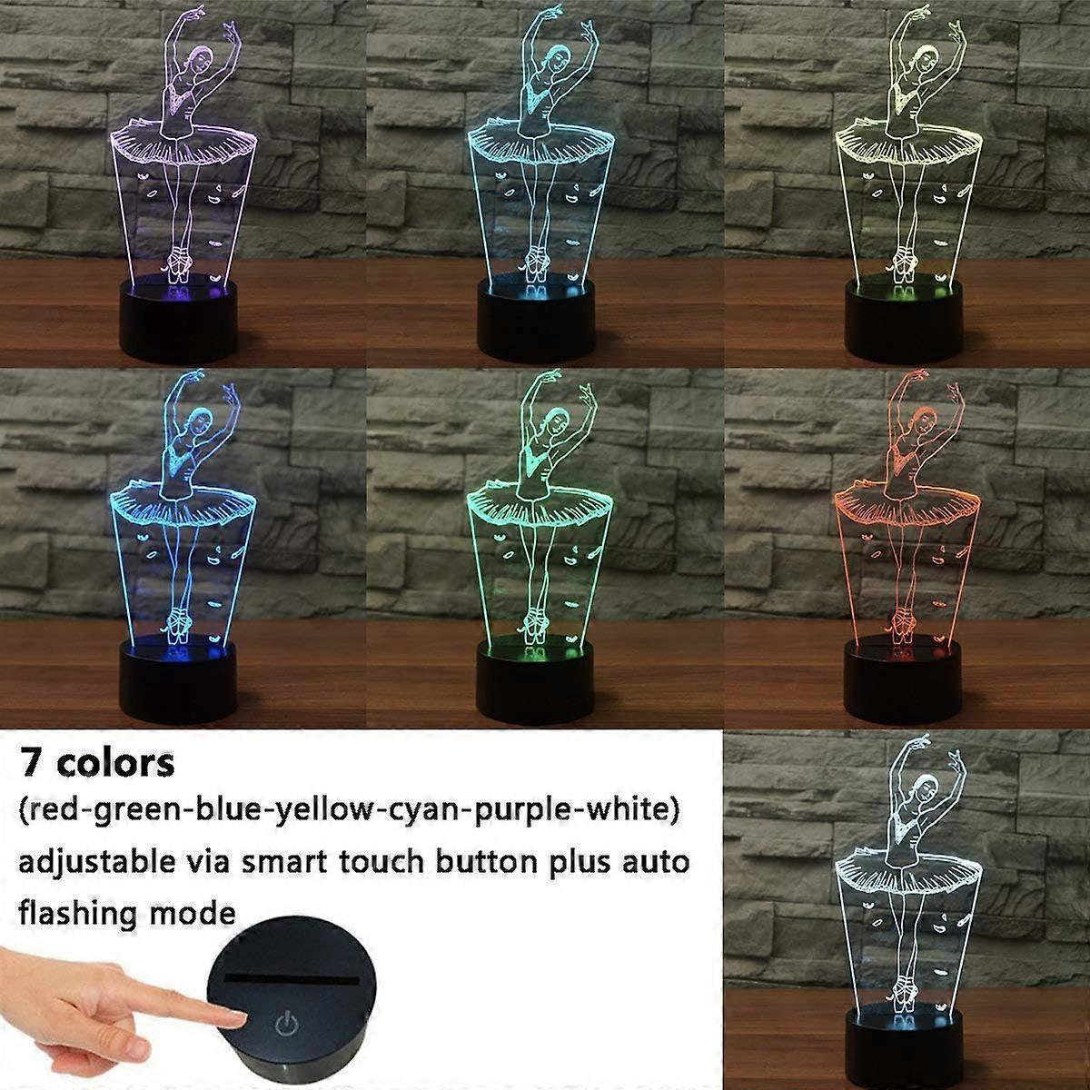3D Optical Illusion Lamp LED Night Light Optical Illusions Night Lamp 7 Colors Touch Bedside Lamp - Image 3