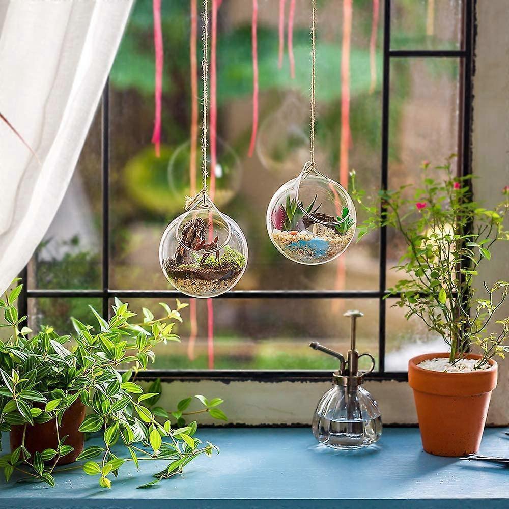 4pcs Hanging Glass Terrarium, Large Opening Vase, 10cm Plant Ball, Glass Ball for Home Planter, Wedding, Garden, DIY Design - Image 2