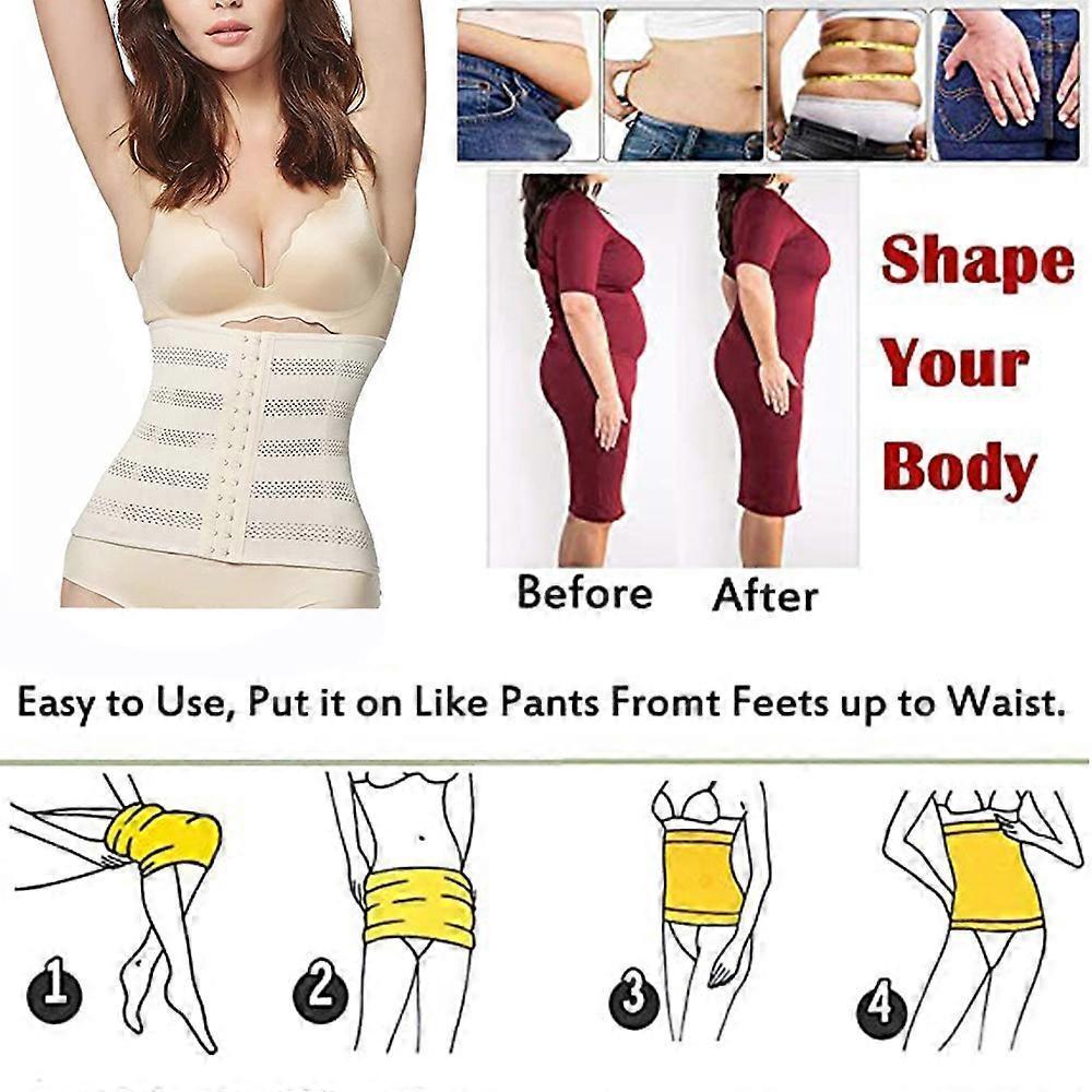 Abdominal Support Belt Hollow Body Sculpting Corset - Off-White M - Image 5