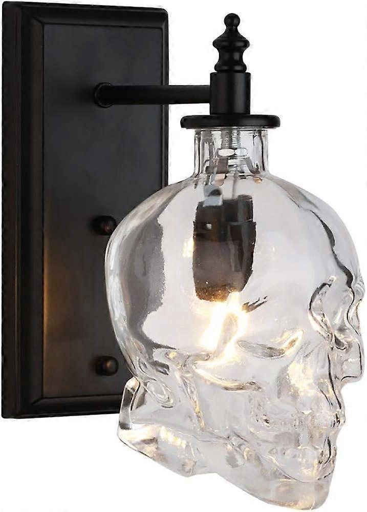 Creative Vintage Industrial Glass Skull Head Wall Sconce Retro Indoor Wall Sconce Lights - Image 2
