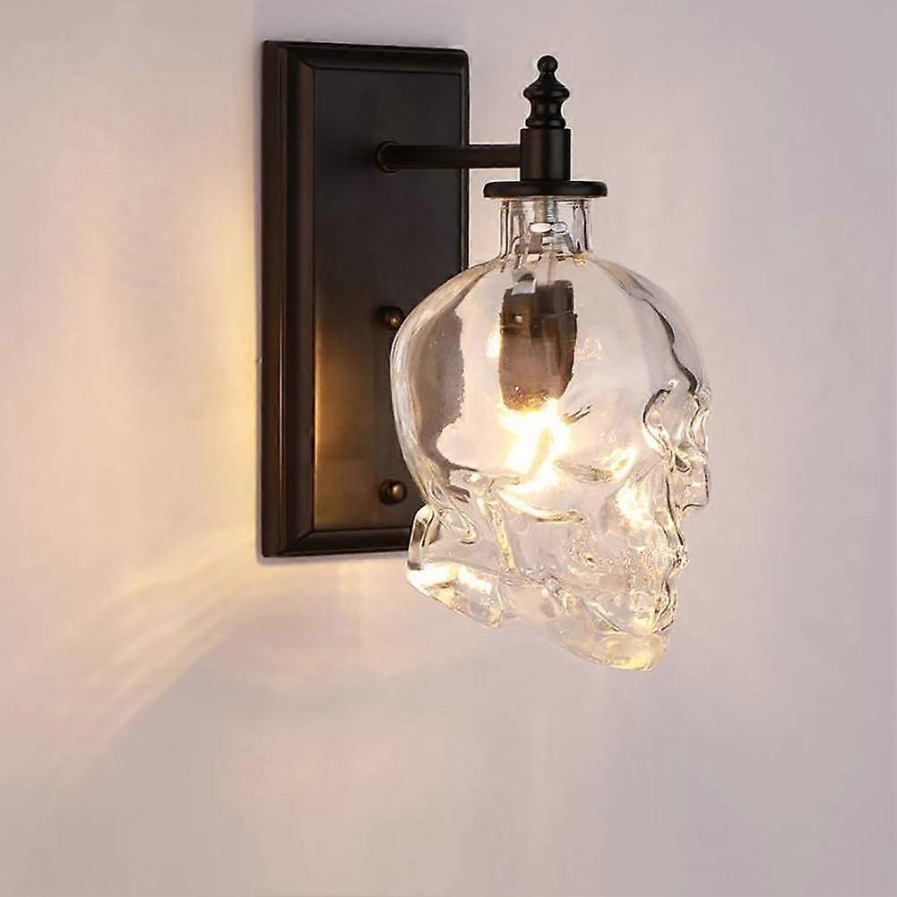 Creative Vintage Industrial Glass Skull Head Wall Sconce Retro Indoor Wall Sconce Lights - Image 3