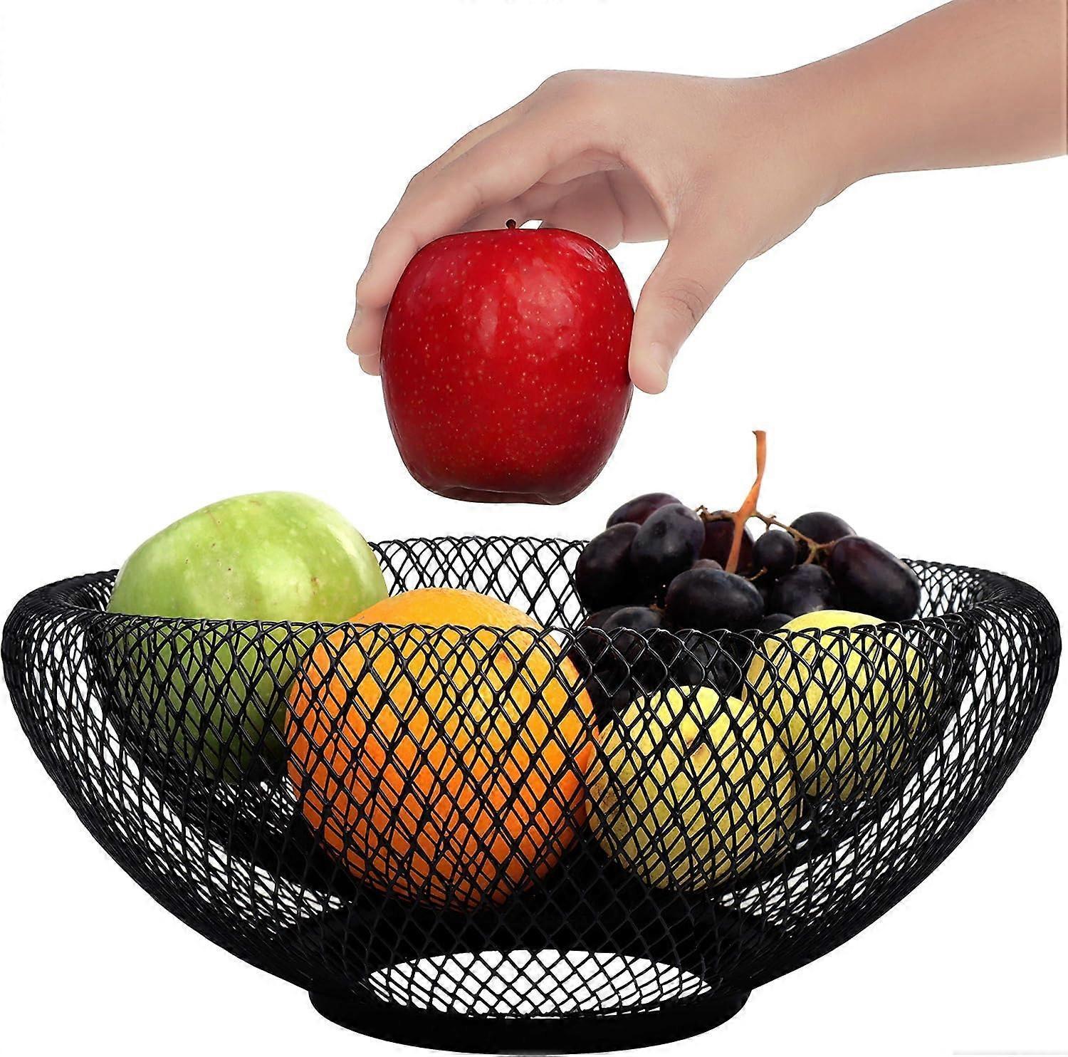Fruit Bowl Black Fruit Basket Metal Bowl Black Metal Basket Decorative Bowl Black Fruit Bowl Modern Fruit Bowl Fruit Basket - Image 1