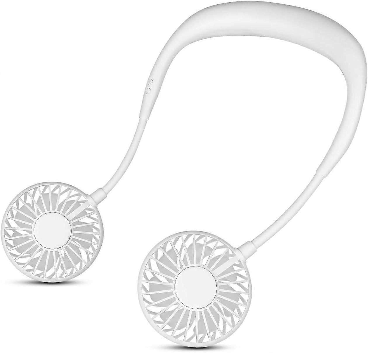 Hanging Neck Aromatherapy Fan Portable 3000mAh Battery Rechargeable Mini USB Personal Fan-White - Image 1