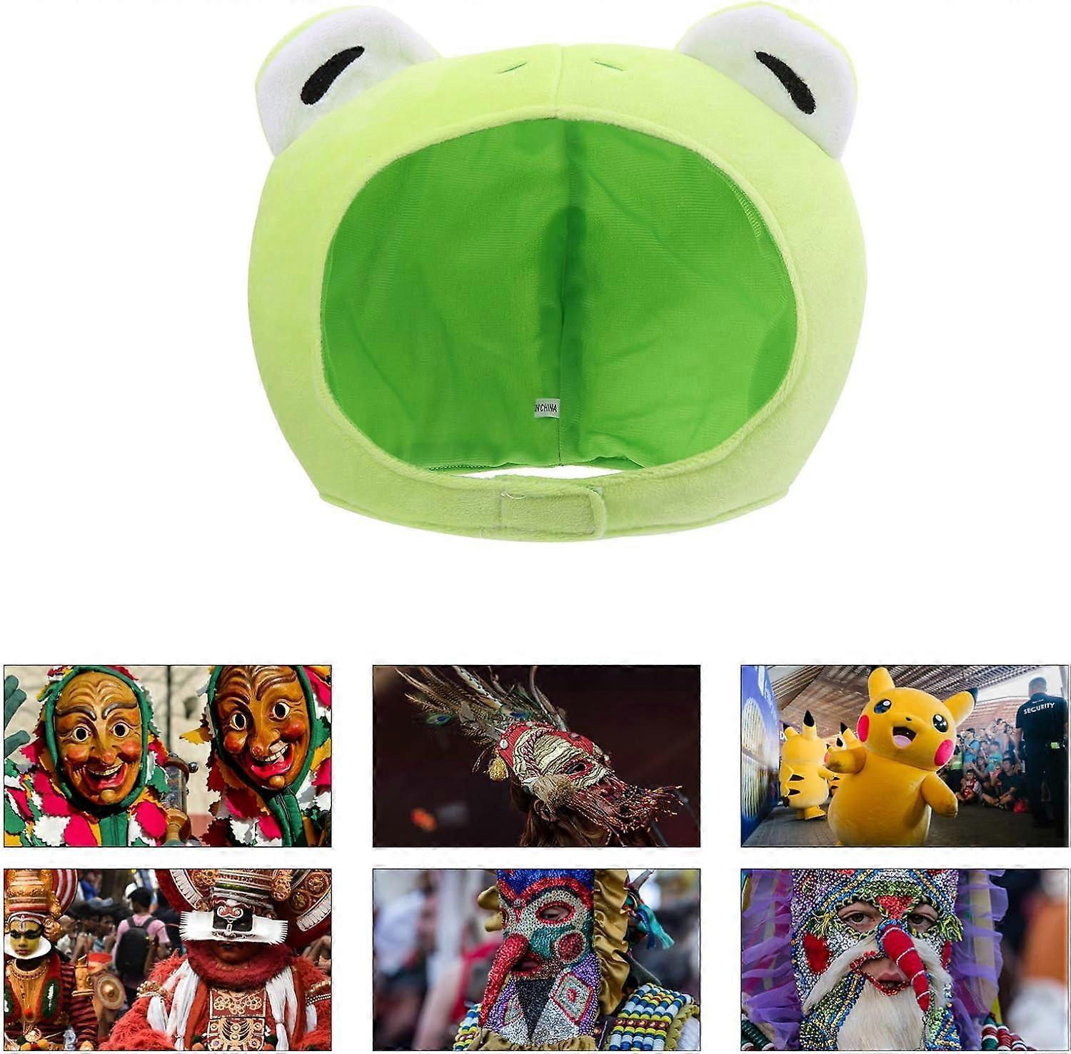 Hat Frog Ears Bunny Finn Hood Froggy The Headband Plush Adult Human Mushroom- Cartoon Shape Hat Funny Photo Headgear Hat - Image 3
