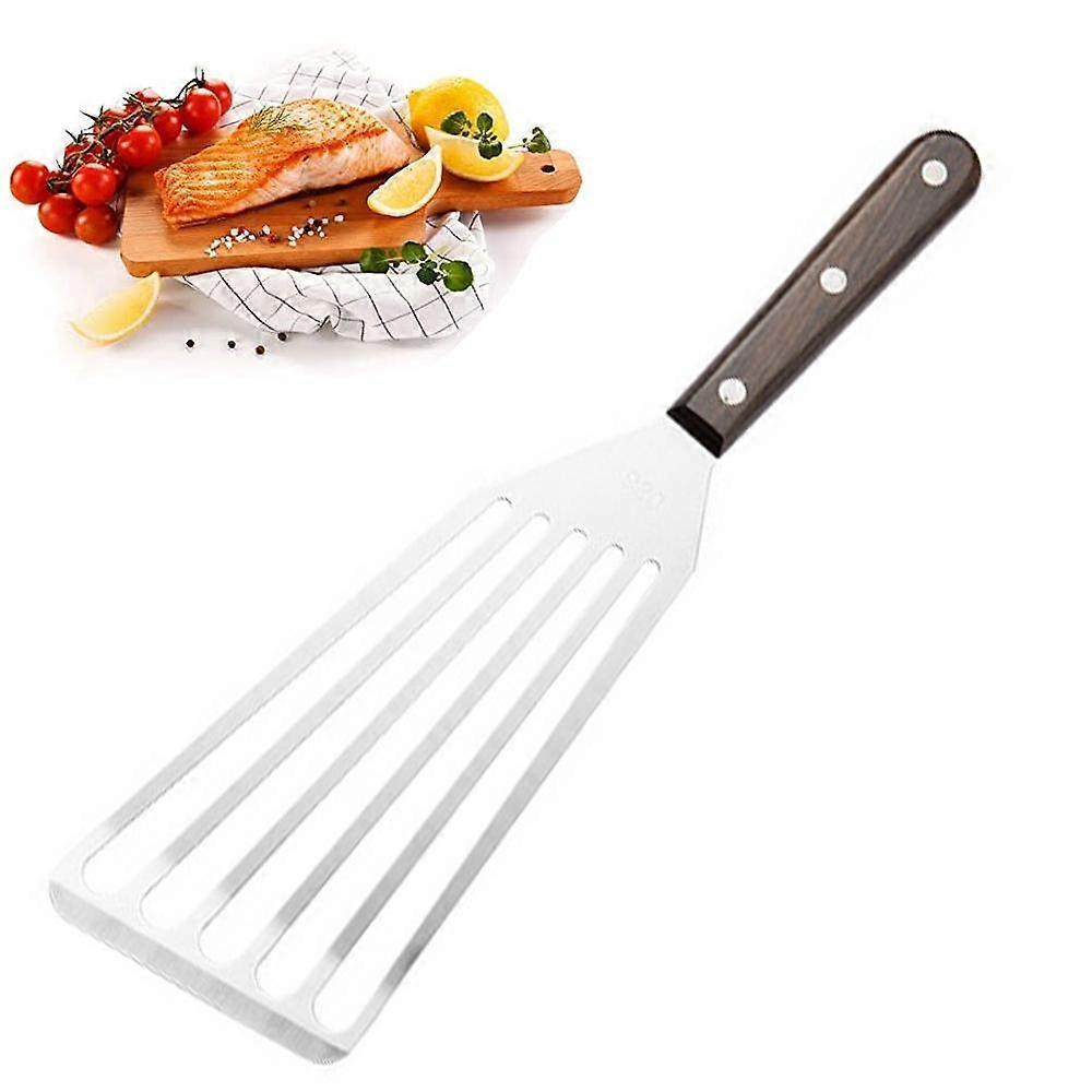 Heat Resistant Fish Spatula - Stainless Steel Metal Spatula for Non-Stick Pans - Premium Spatula - Image 1