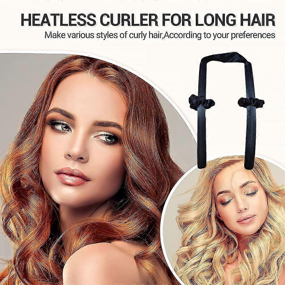 Heatless Hair Curlers For Long Hair, No Heat Silk Curls Headband Can To Sleep In Overnight, Soft Foam Hair Rollers, Curling Ribbon and Flexible - Image 5