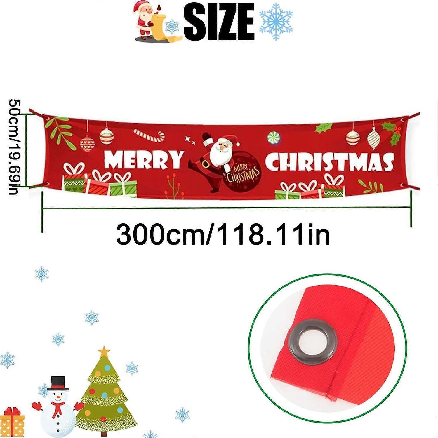 Christmas Decoration Banner, Merry Christmas Banner, Red Merry Christmas Banner, Merry Christmas Banner for Indoor and Outdoor - Image 2