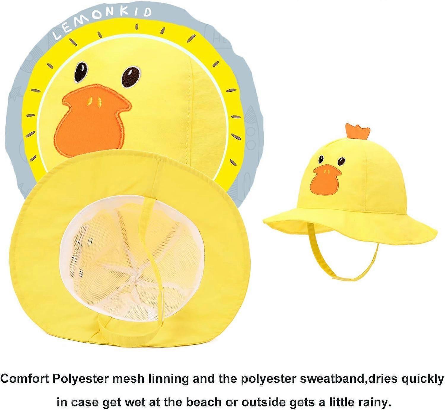Cotton Animal Babies Bucket babies Sun Hats UPF 50+ Summer Hats Sun Protection for babies Babies babiess babiess Girls-Yellow 54cm - Image 3