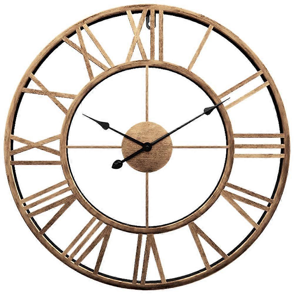 Decor Wall Clock European Retro Clock with Large Numerals Indoor Silent Battery Operated Metal Clock - Image 1