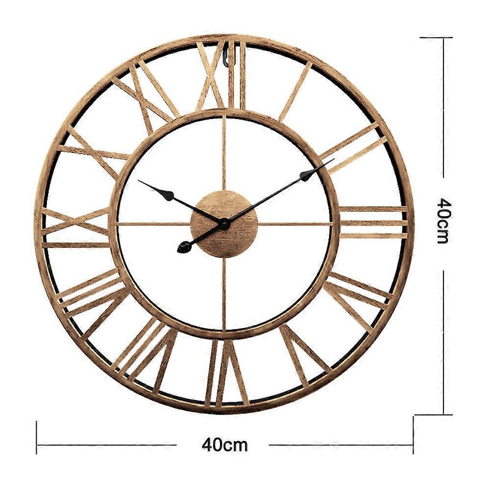 Decor Wall Clock European Retro Clock with Large Numerals Indoor Silent Battery Operated Metal Clock - Image 3