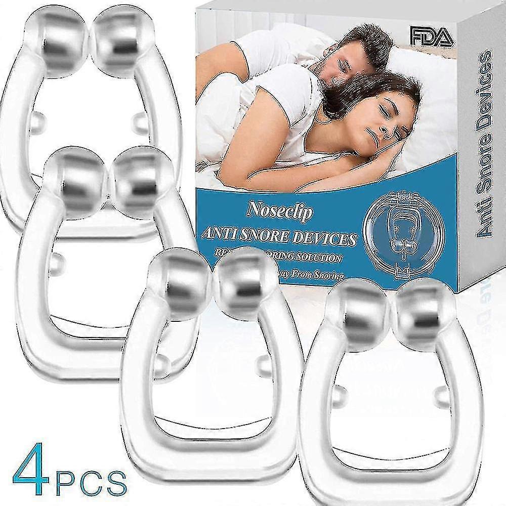4PCS Silicone Grip Anti-Snore Nose Clips Sleep Aid Tray Guard Night Device - Image 1