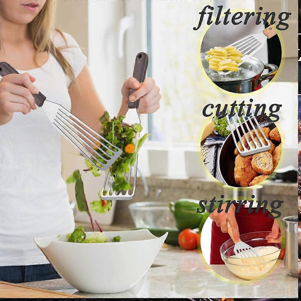 Heat Resistant Fish Spatula - Stainless Steel Metal Spatula for Non-Stick Pans - Premium Spatula - Image 5
