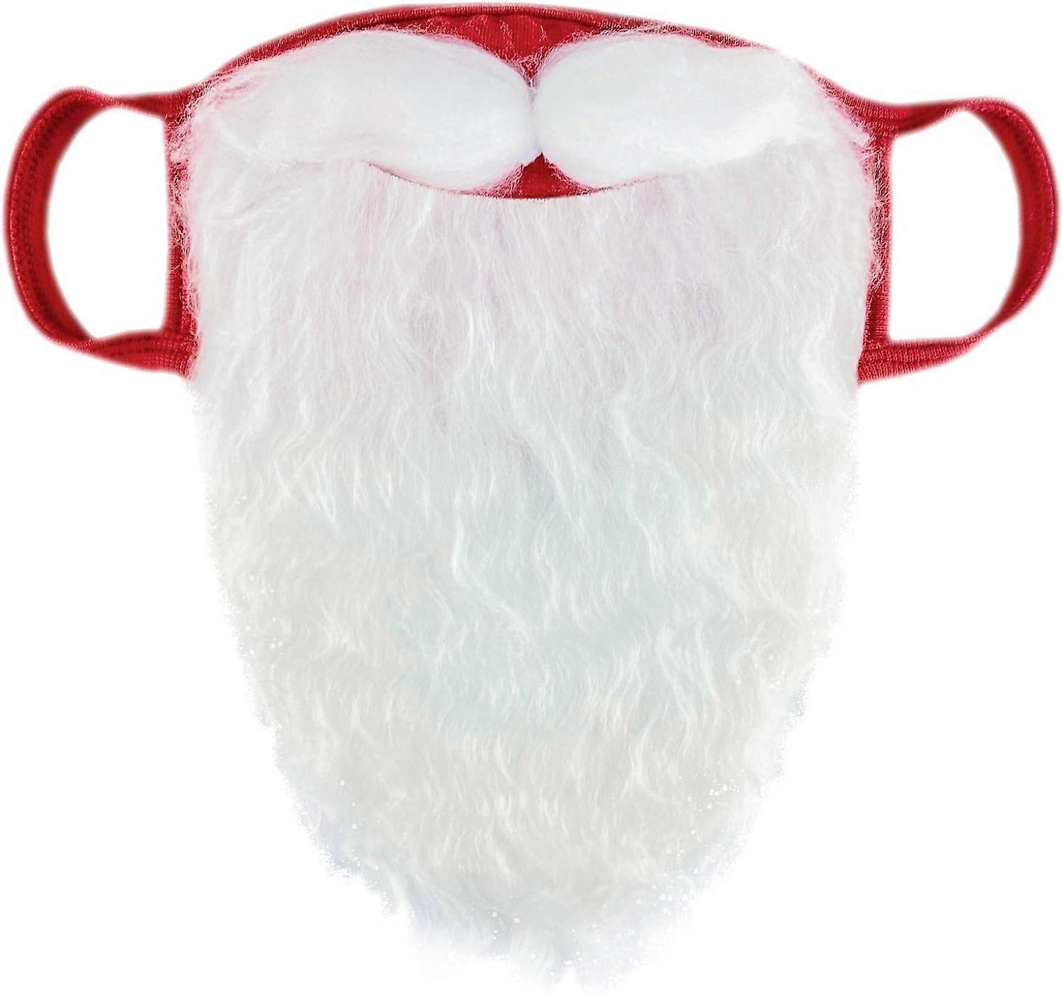 Holiday Santa Beard Face Mask Costume for Adults babies for Christmas One Size fits All Red Christmas Beard Face Mask & Washable Breathable for Adult - Image 4