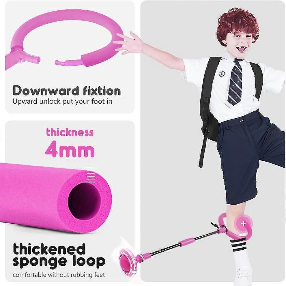 Babies Foldable Ankle Skip Ball Flash Jump Colorful Sports Swing Ball Fitness Jump Rope Fat Burning Game Pink - Image 2