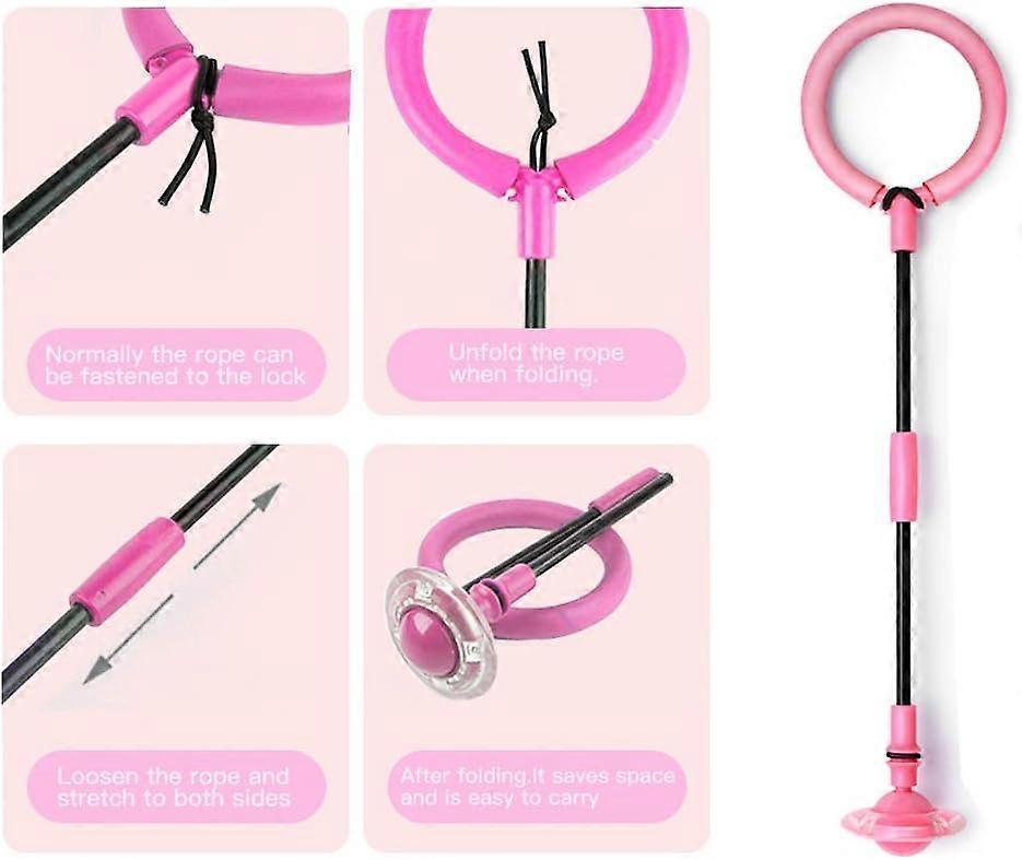 Babies Foldable Ankle Skip Ball Flash Jump Colorful Sports Swing Ball Fitness Jump Rope Fat Burning Game Pink - Image 3