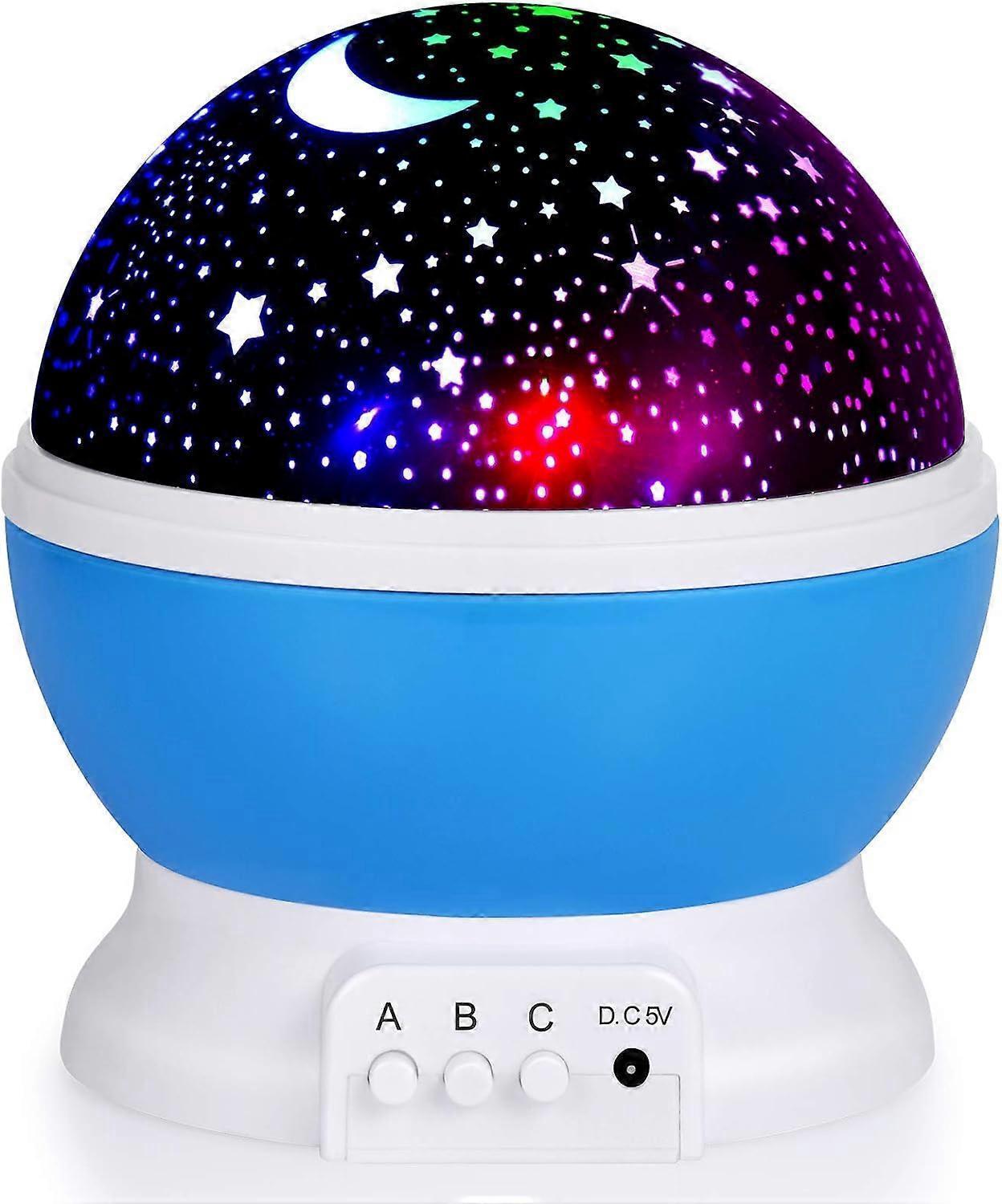 Babies Night Light Moon Star Projector - USB Cable 360 Degree Rotation Romantic Night Lighting LED Night Light for Decoration (Pink) - Image 5