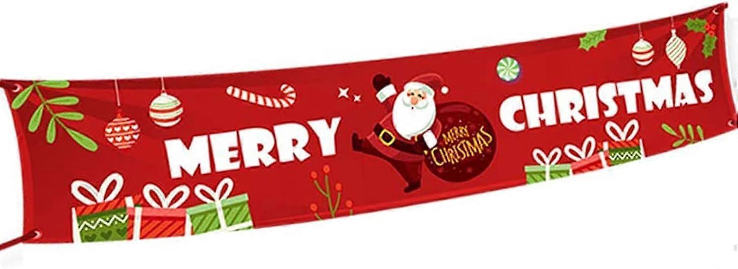Christmas Decoration Banner, Merry Christmas Banner, Red Merry Christmas Banner, Merry Christmas Banner for Indoor and Outdoor - Image 1