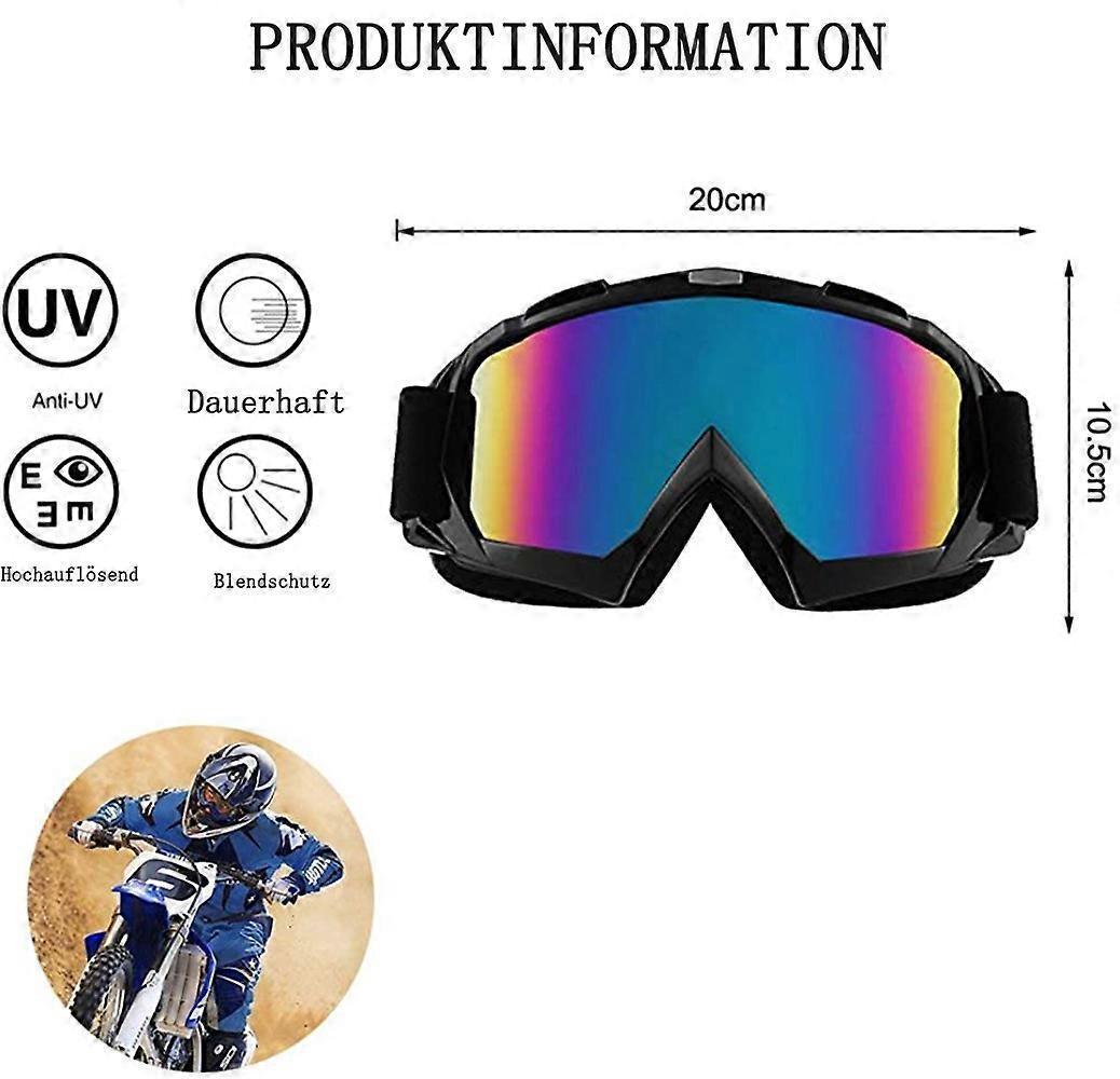 Motorcycle Goggles Ski Goggles UV Anti-fog Goggles with Double Foam Padding for Outdoor Activities Skiing Cycling Snowboarding - Image 2