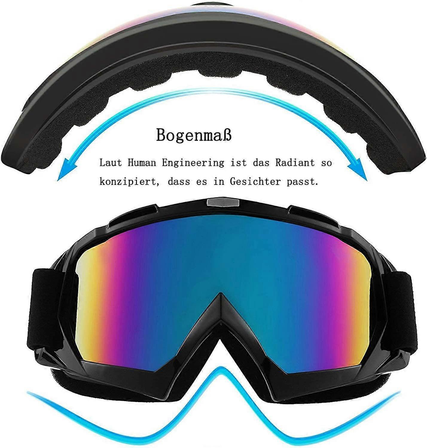 Motorcycle Goggles Ski Goggles UV Anti-fog Goggles with Double Foam Padding for Outdoor Activities Skiing Cycling Snowboarding - Image 3